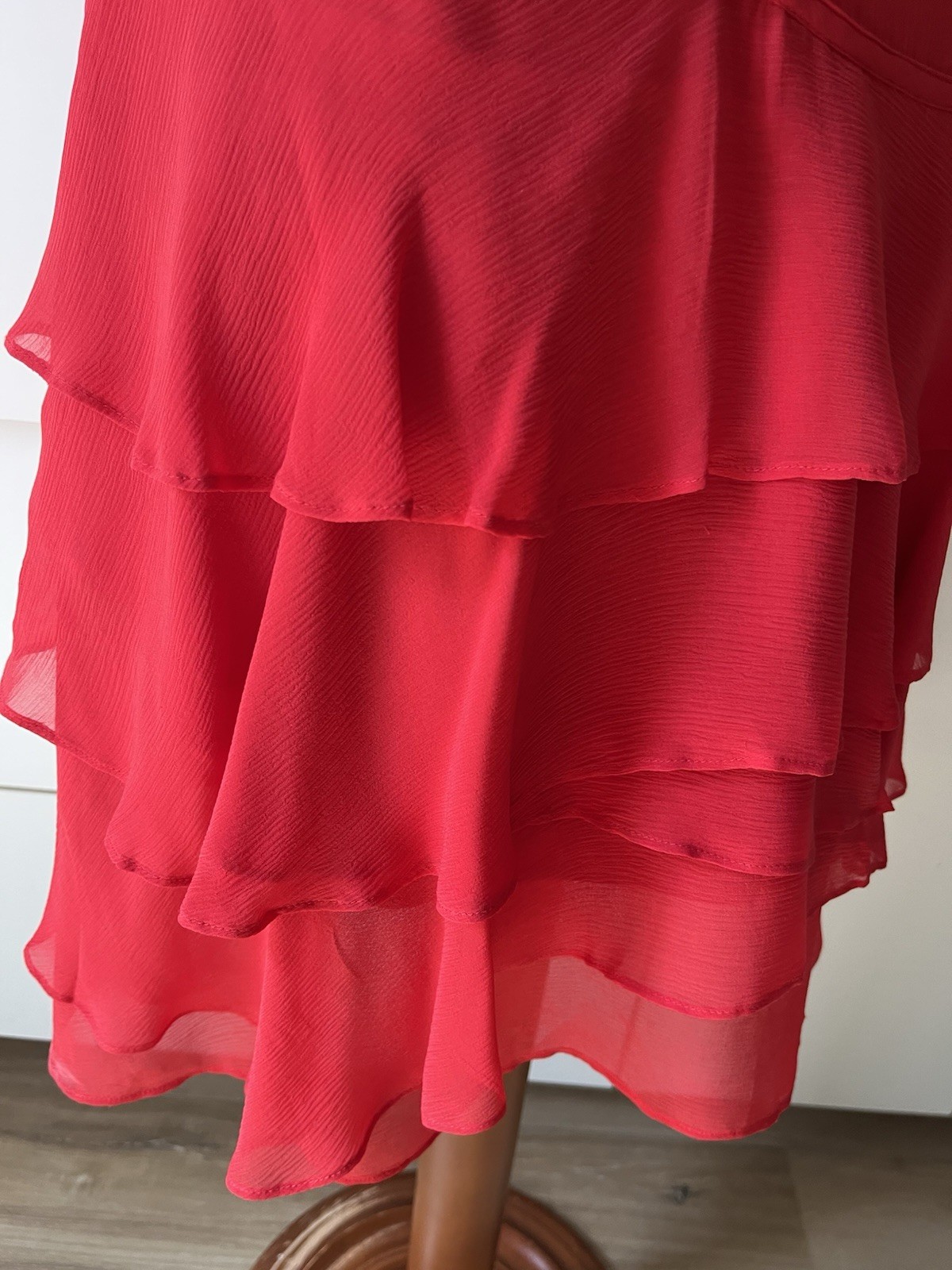 Opening Ceremony Blaze Red Silk Ruffle Dress V Neck- Size 6