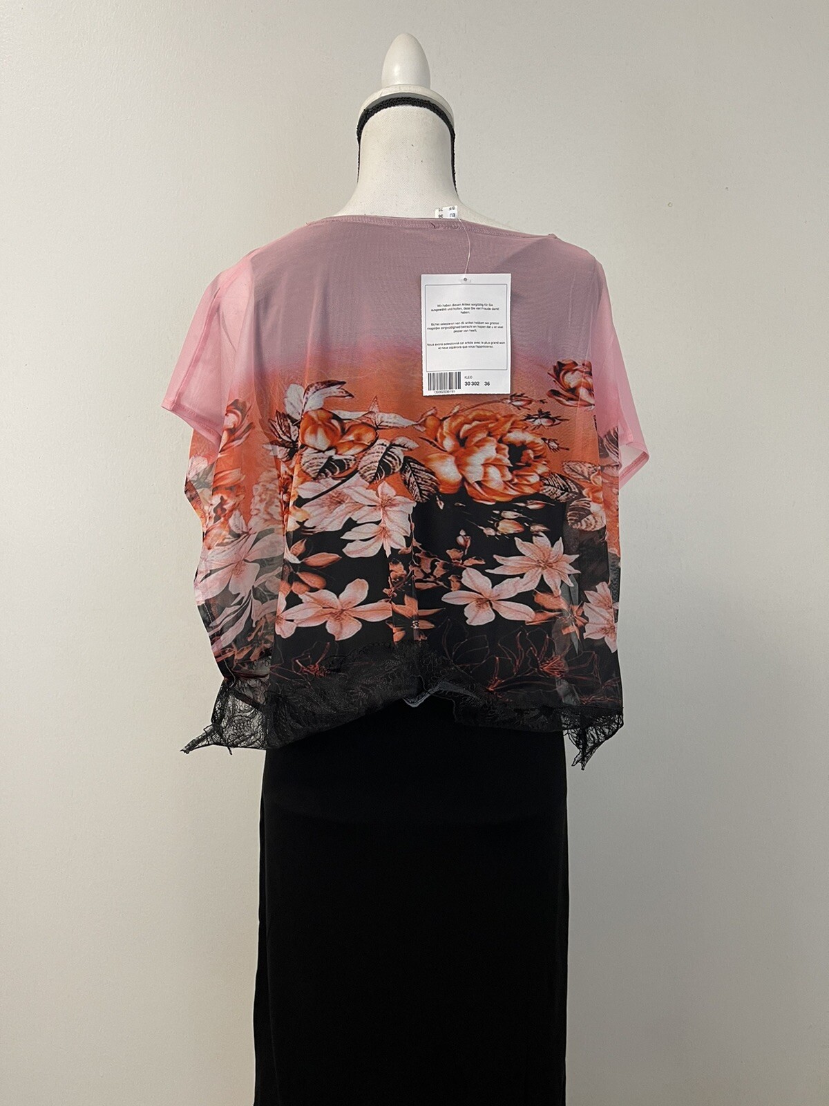 Harmony Shift Dress Womens 14 Floral Short Sleeve Black Round Neck N104