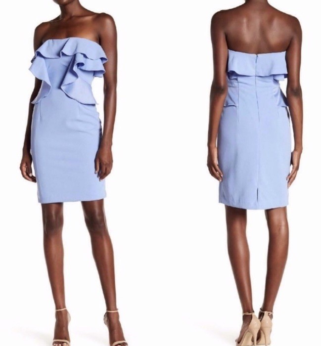 Alexia Admor Women’s Strapless Dress Style #D2772 Blue Sz 6 NWT Romantic Lined