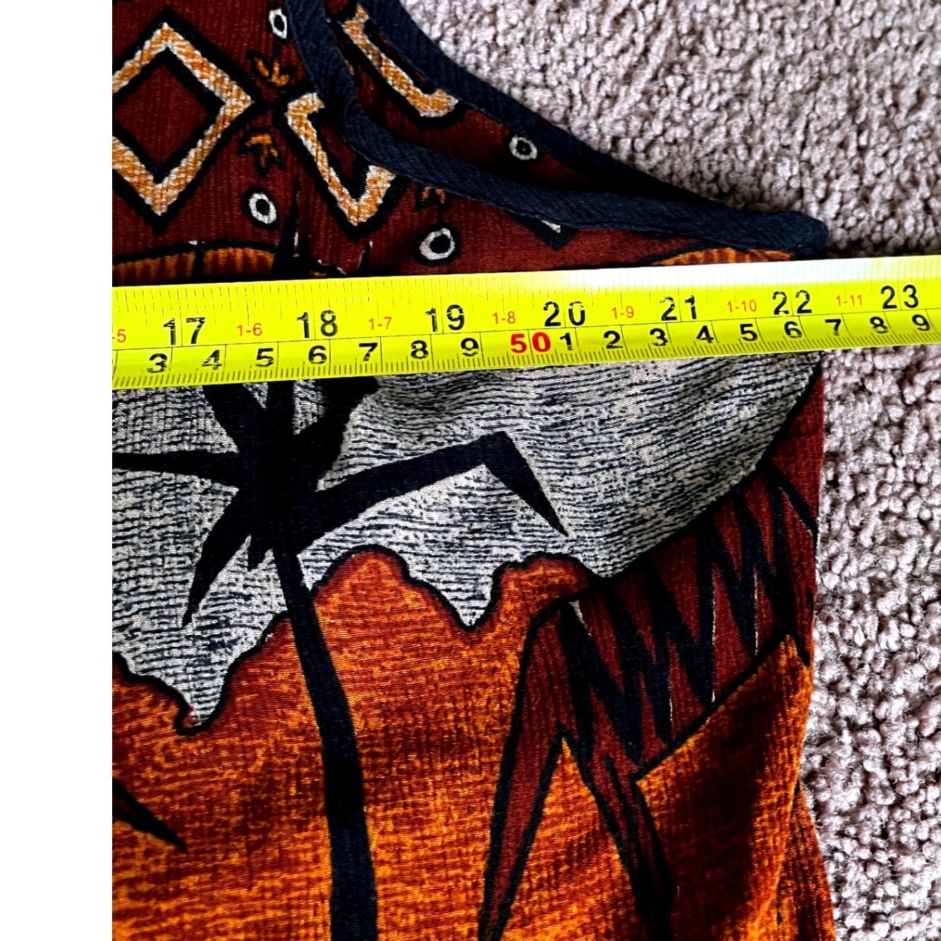 Bila Womens Tribal Print Sleeveless Maxi Dress Orange Brown Rayon Boho Large