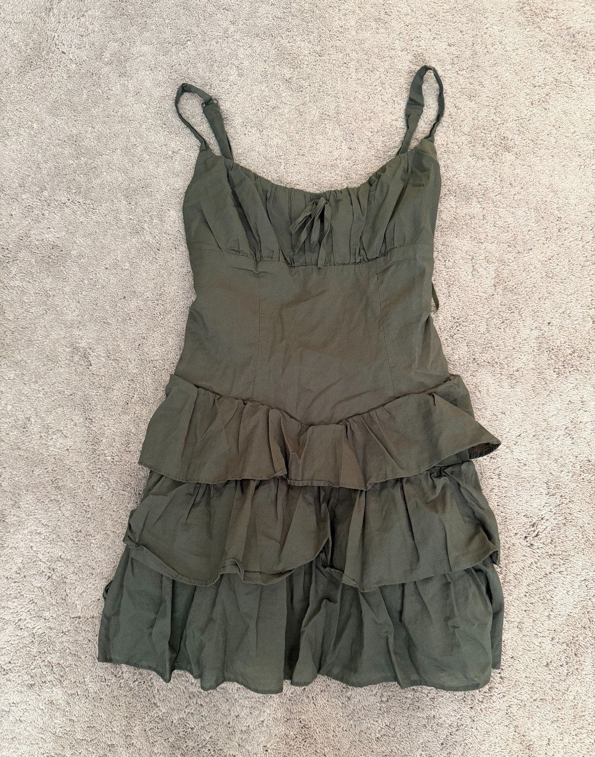 Alex & Sophia Juniors’ Cotton Voile Tiered Fit & Flare Dress, Green, Size 5/6