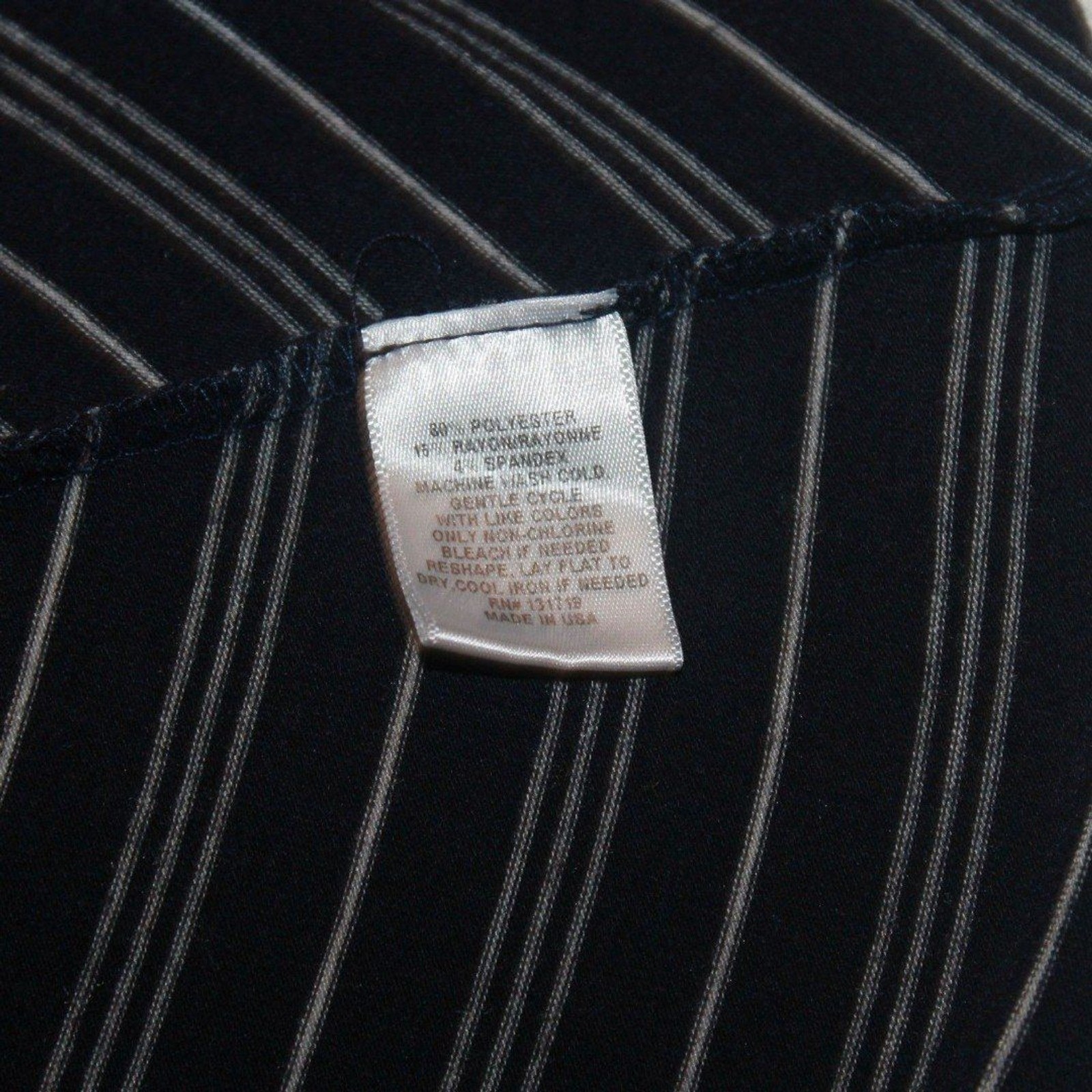 Honey&Lace Navy Blue & White Striped Tank Top Knee Length Dress w Pockets Size M