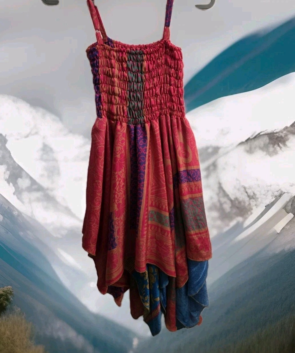 Henna Summer One Size Fairy Boho Sun dress Pixie Beach Festival Scarf Sleeveless