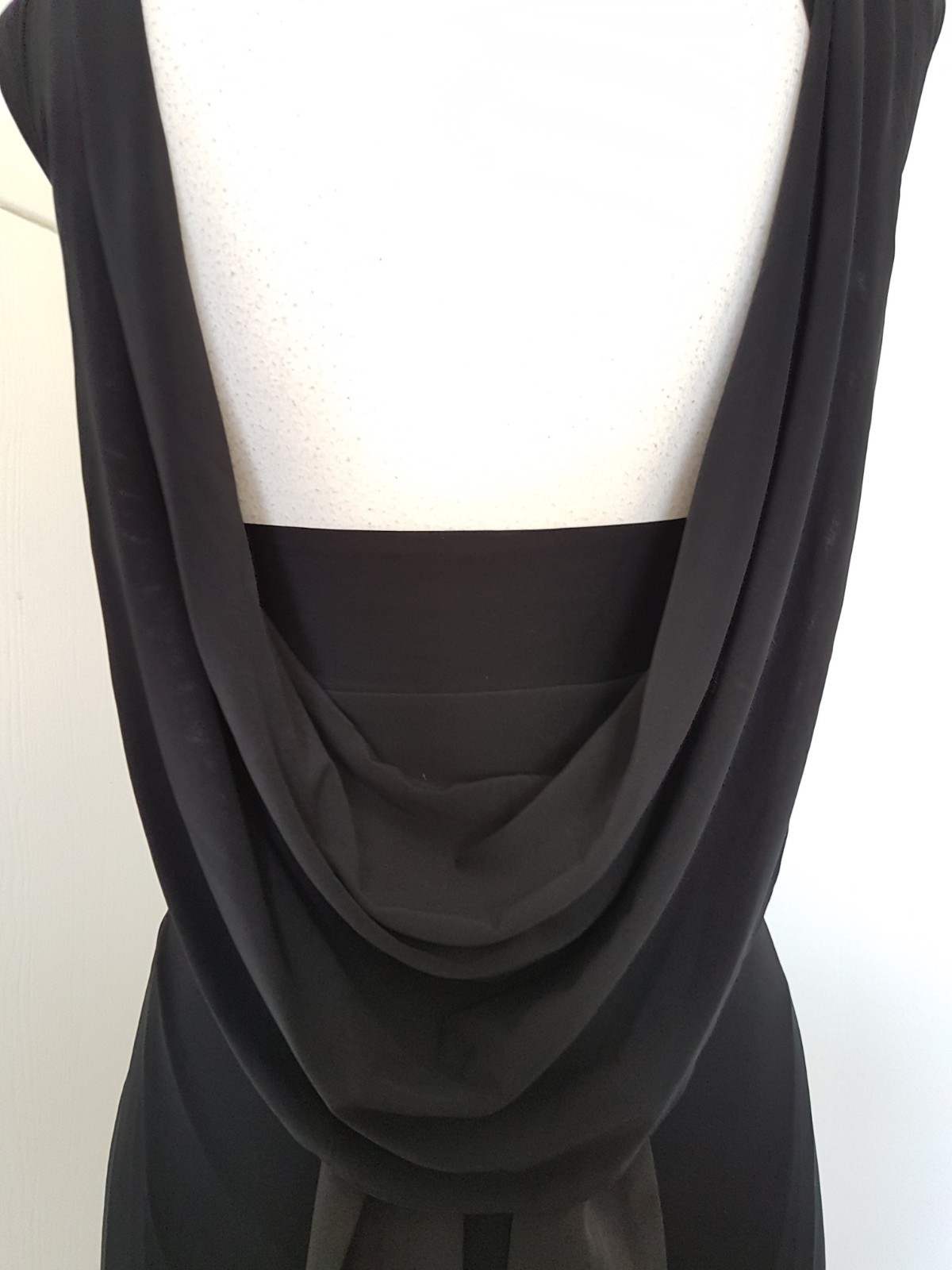 COAST dress size 12 black cowl maxi long evenin grecian Prom party wedding Guest