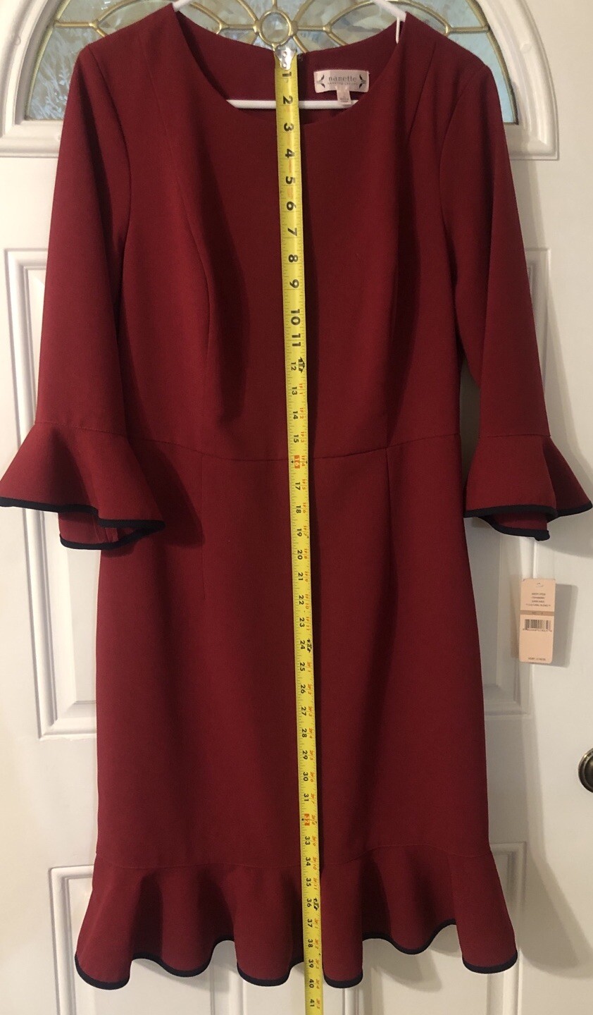 $149 NANETTE LEPORE Dress BELLA DONNA Bell Sleeve Sz 12 NWT