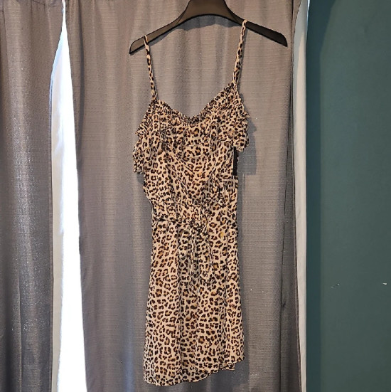 Leopard Print Mini Dress, Size XXL, NWT