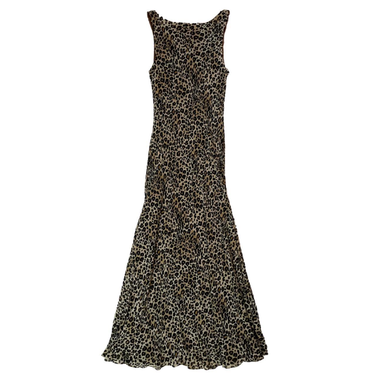 100% SILK 90’S MAXI MESH LEOPARD / CHEETAH PRINT DRESS
