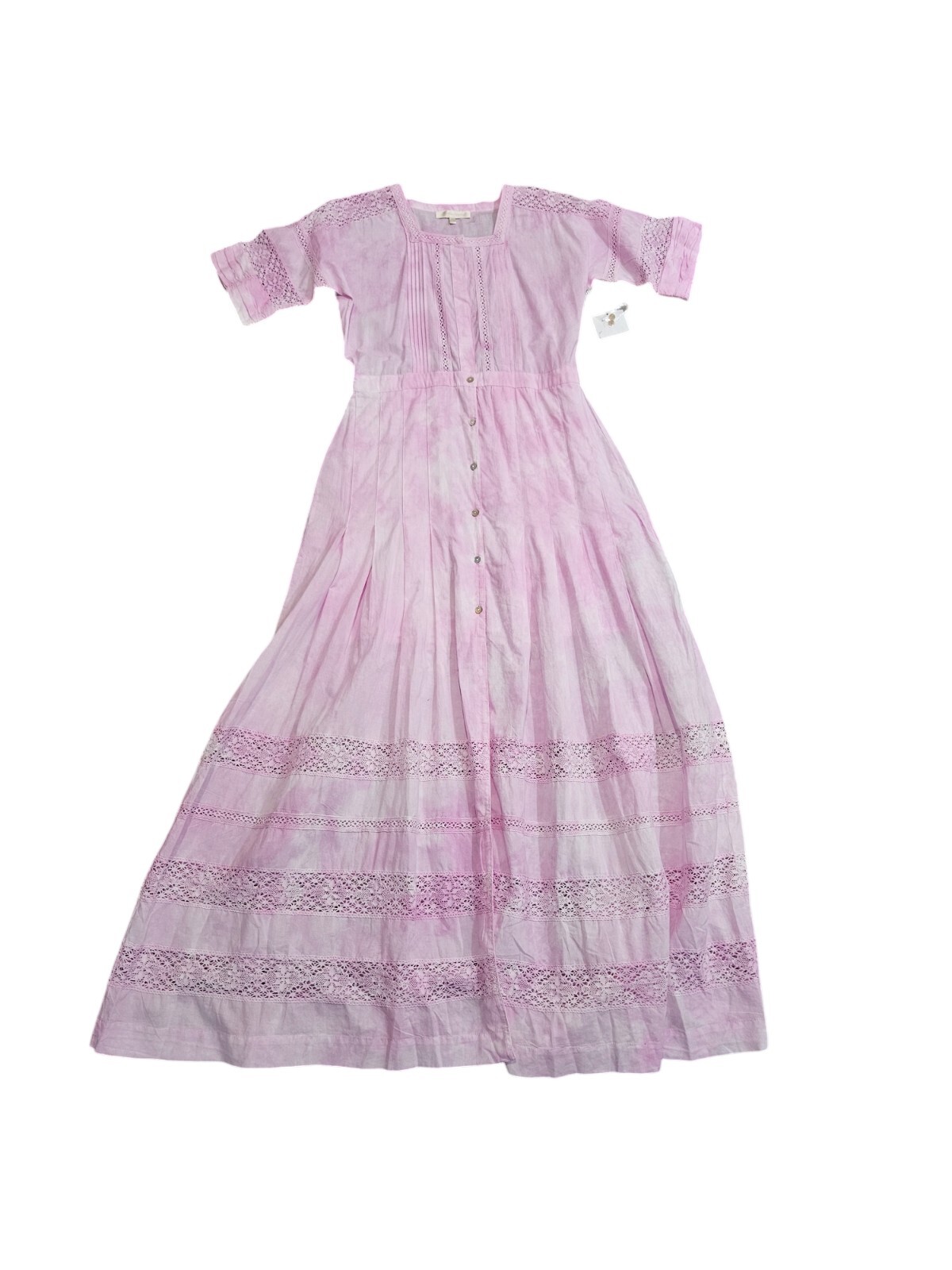 LOVESHACKFANCY​ Edie Tie Dye Midi Dress in Peony Pink Small NWT