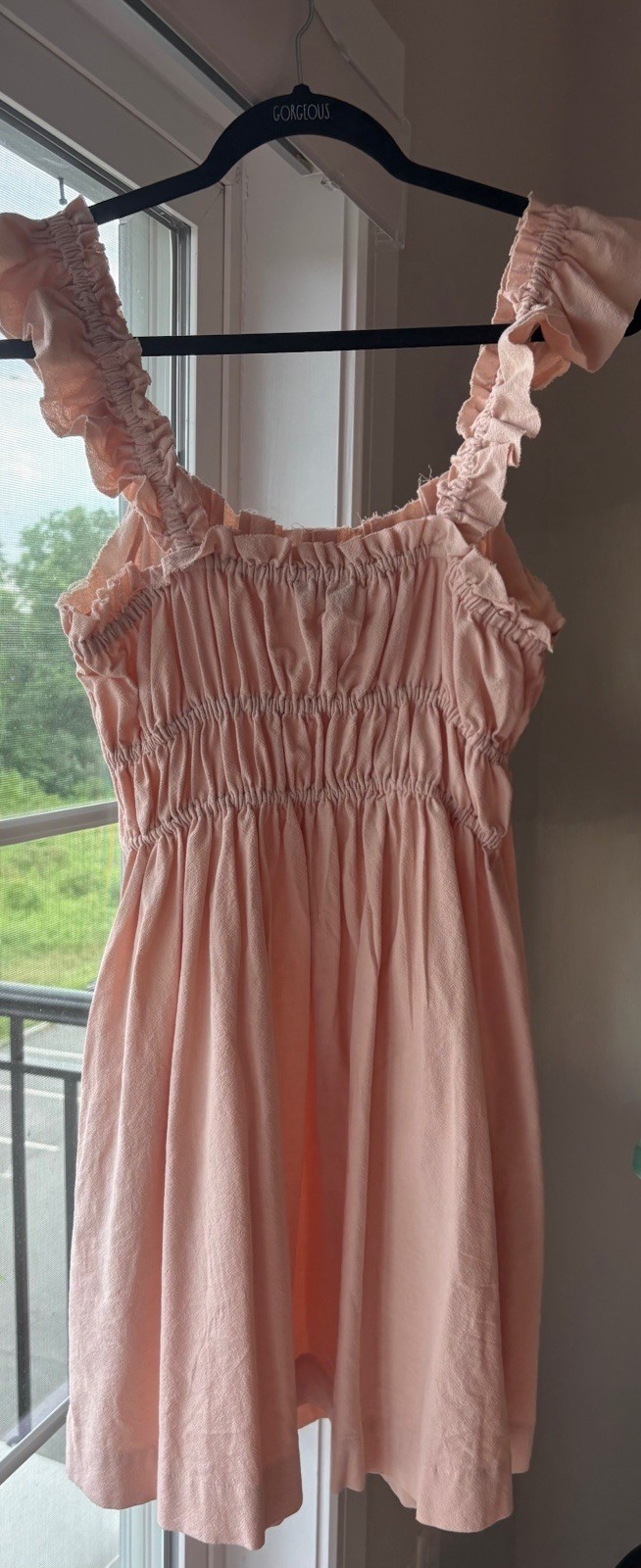 Steve Madden Blush Pink Ruffle Strap Mini Dress Size Small