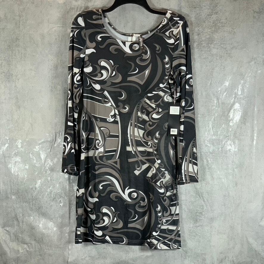 WHITE MARK Women’s Black Juliana Kimono Long-Sleeve Bodycon Mini Dress SZ M
