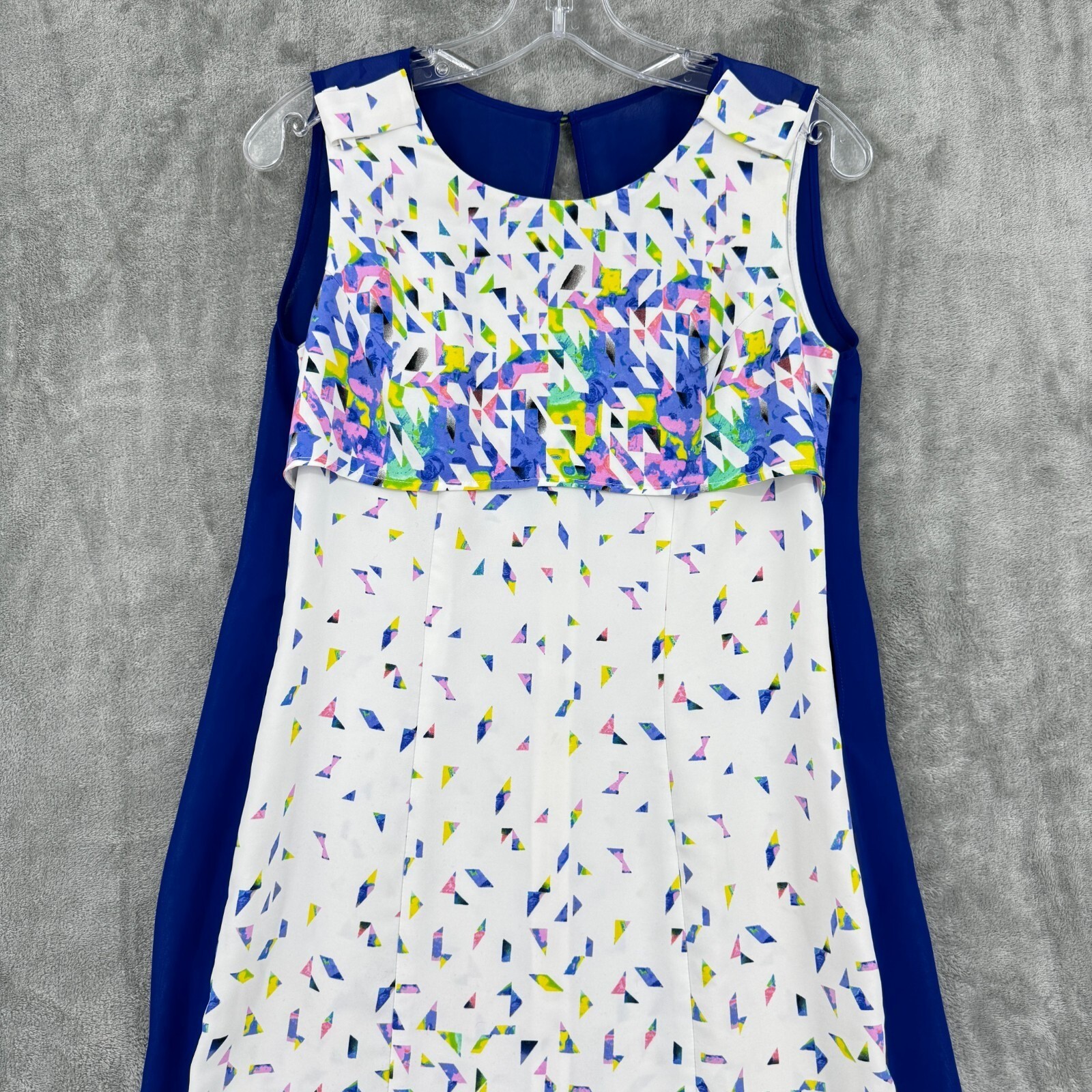 Lily Dress Womens Medium Abstract Button Career Classic Sheath Career Casual Zip