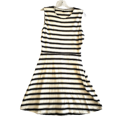 Volcom Dress Womens Small Black White Stone Stripe Open Back Stretch Summer