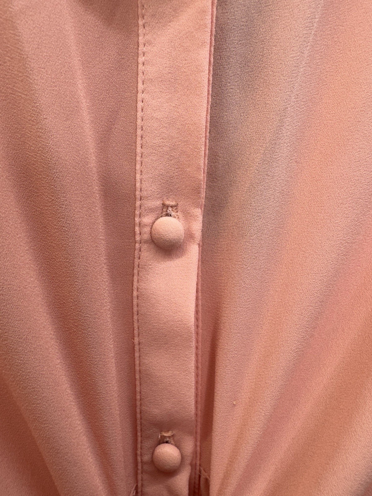 Krisa NWT Half Wrap Button Up Shirt Dress Mini Peach Sleeveless Beach Designer S