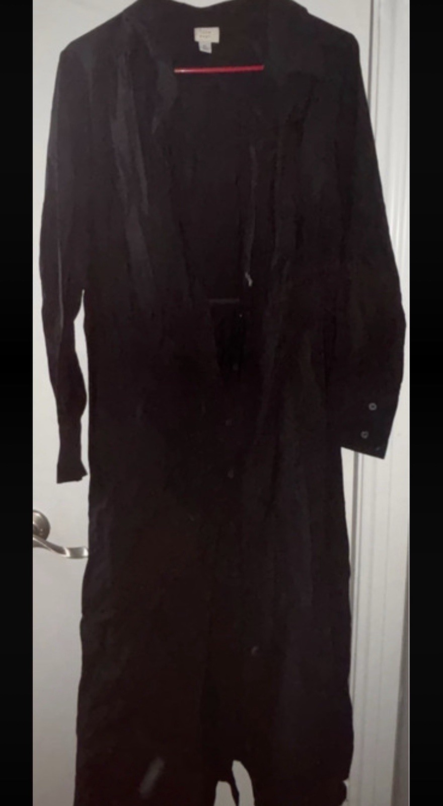 A New Day Women’s Black Solid Long Sleeve button down dress