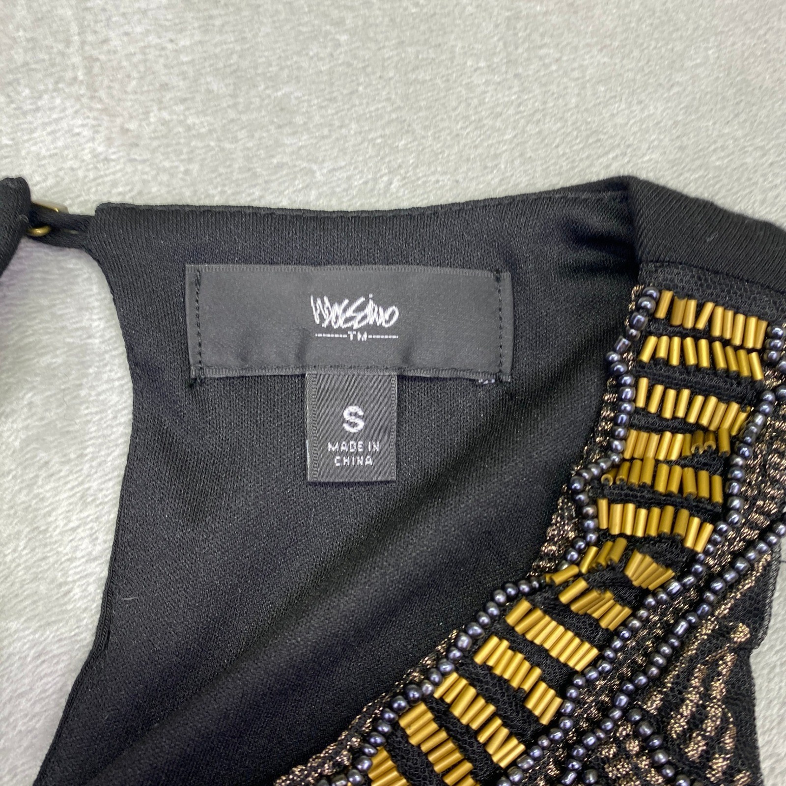 Mossimo Black Beaded Neckline Sleeveless Sheath Dress Ebony Solid Size S NWT