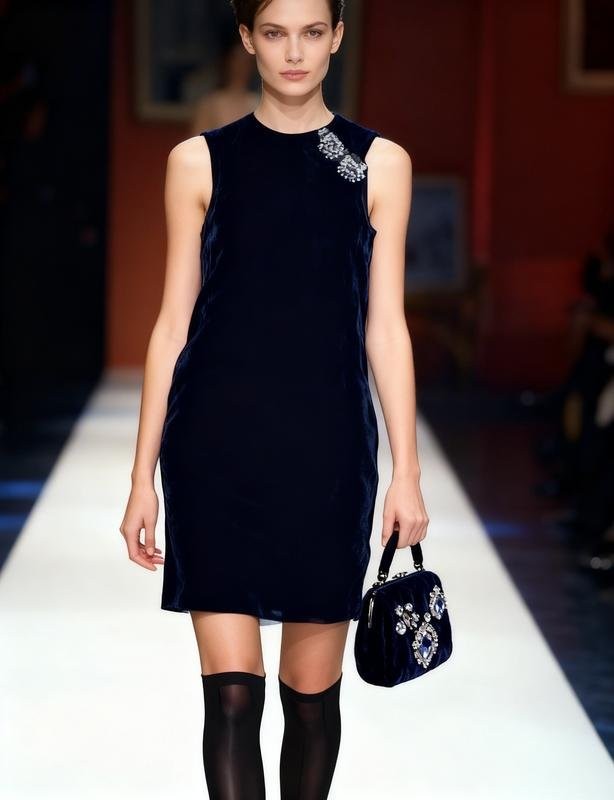 Women Dolce Gabbana Dress Black Velour S