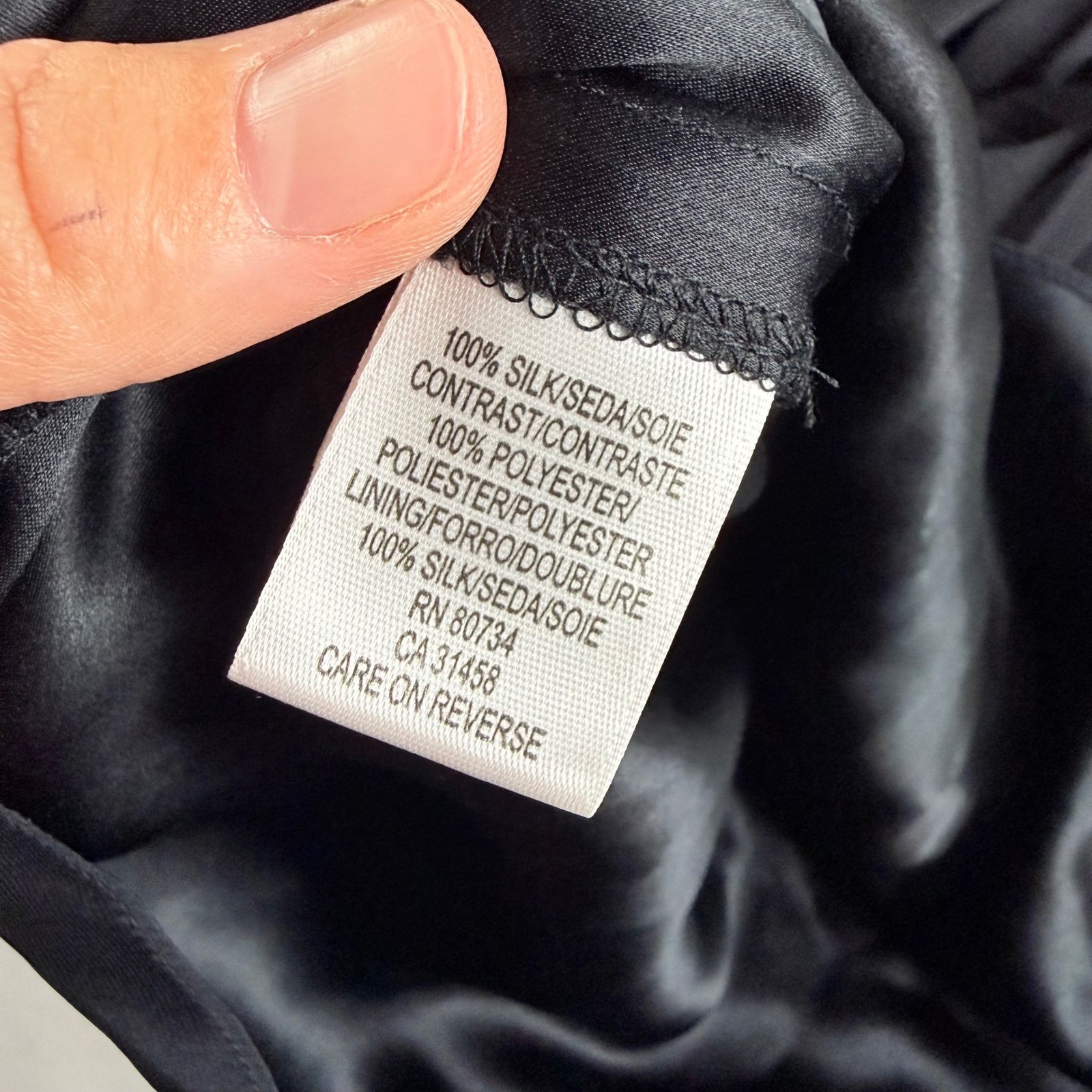 BCBGMAXAZRIA Black Beaded Silk Mesh Mini Dress Velvet Trim Smocked Size 8 LBD
