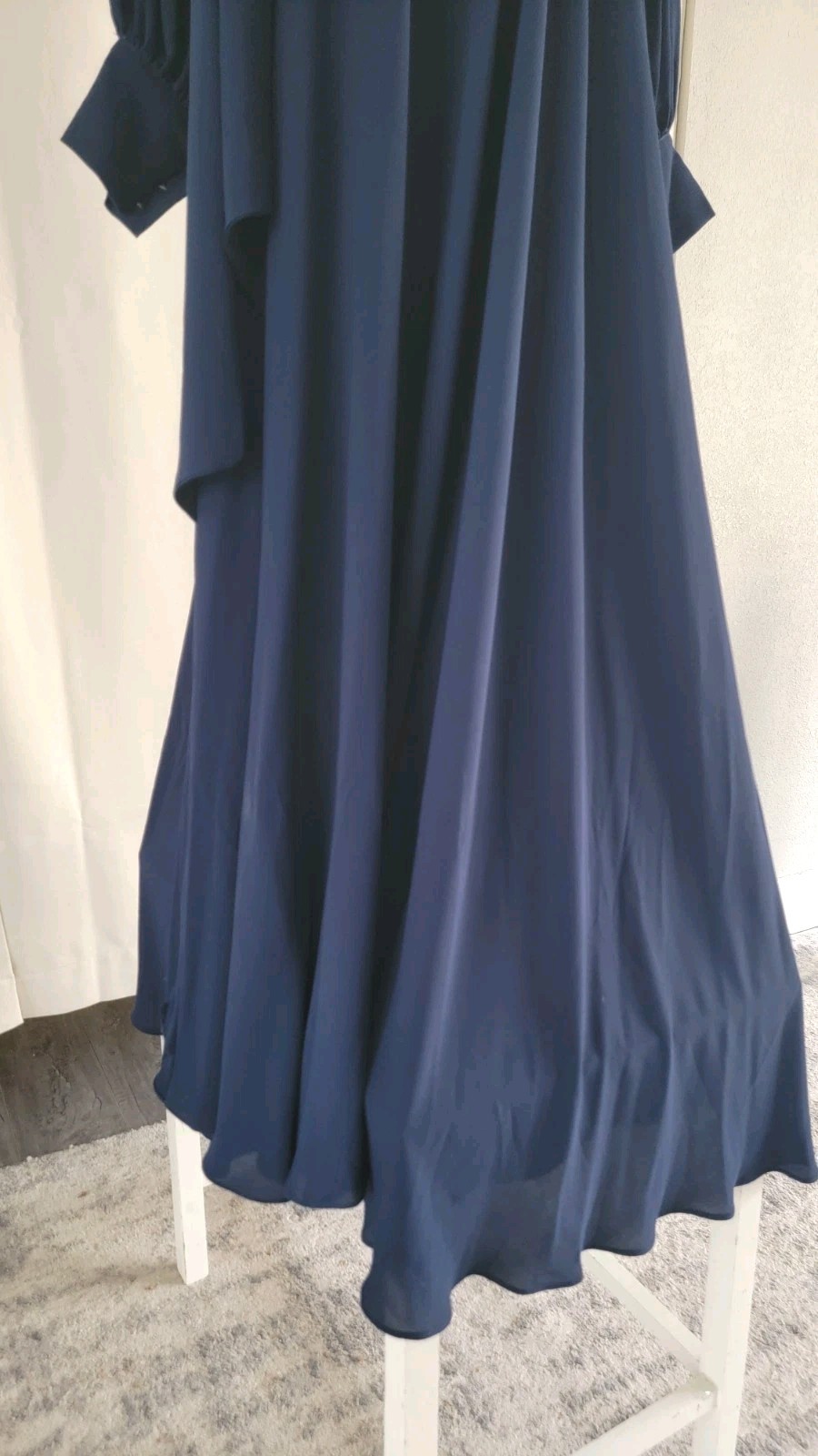 Merritt Los Angeles Navy Blue Wrap Maxi Dress Long Sleeve Tie Waist Women’s M