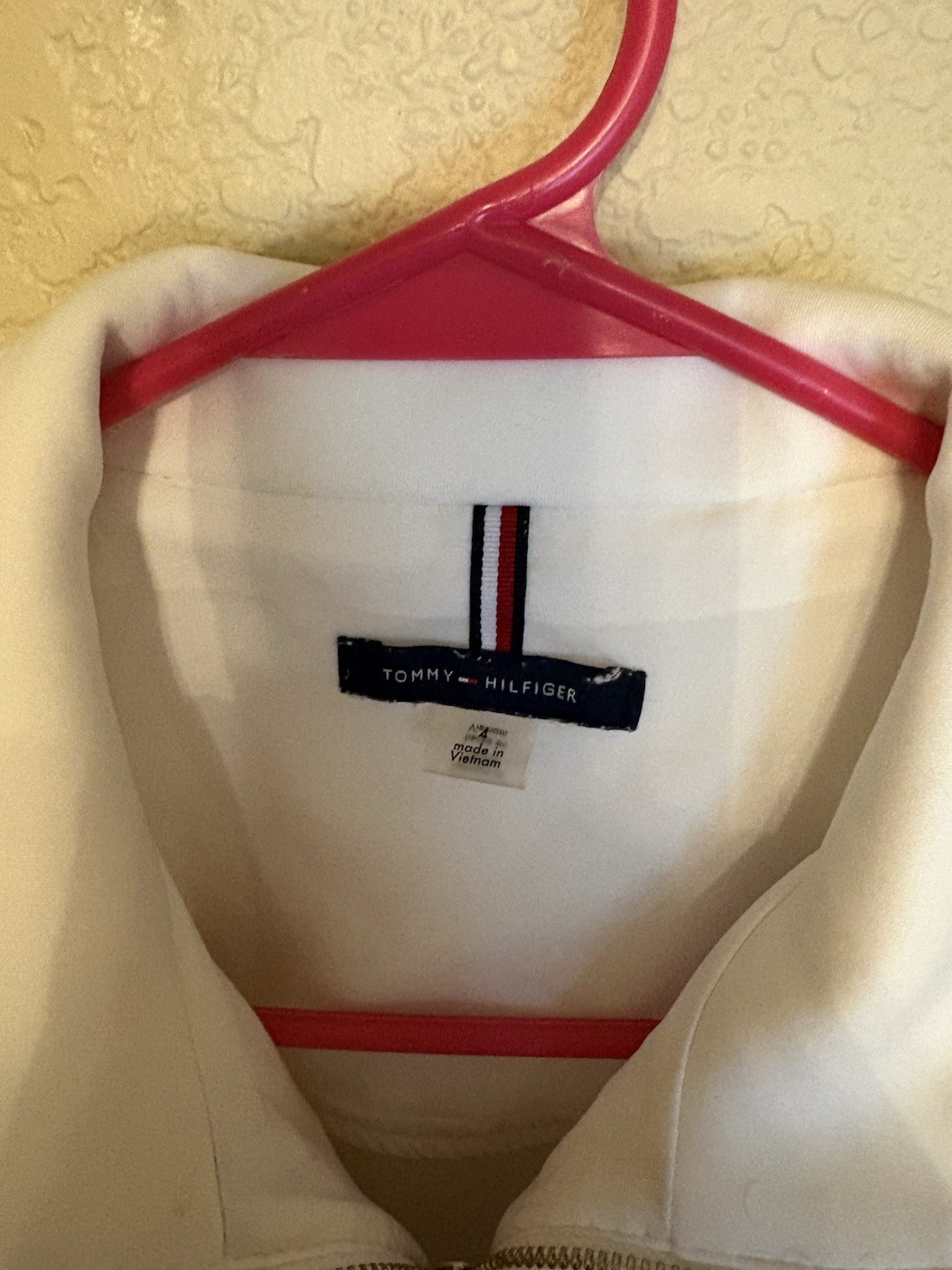 Tommy Hilfiger White Sleeveless Collared Zip Sheath Knee-Length Dress Size 4