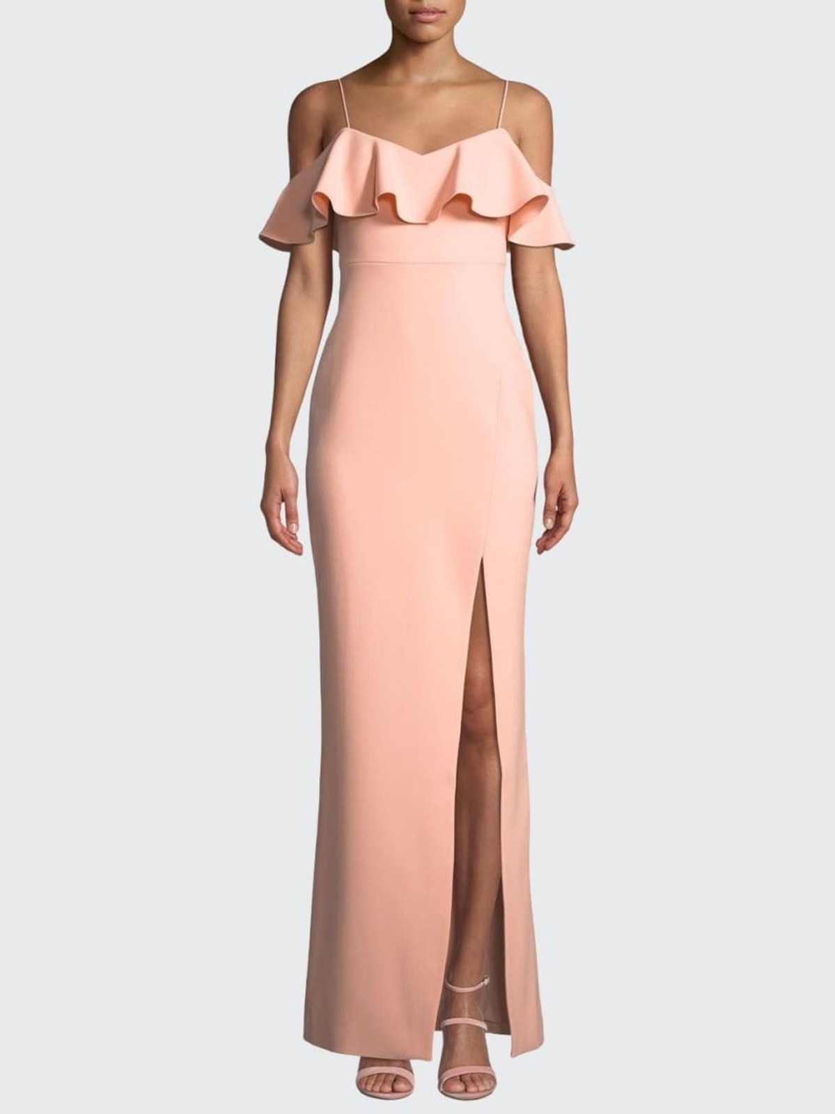 Likely Shania Ruffle Gown Coral Size 0 NWT