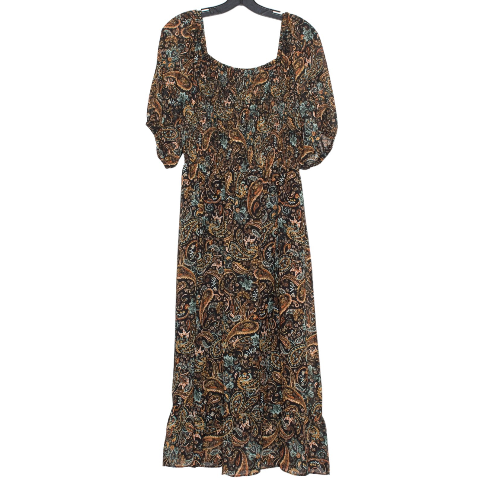 Paisley Maxi Dress 14 Boho Cottagecore Peasant Prairie Romantic Flowy Whimsigoth