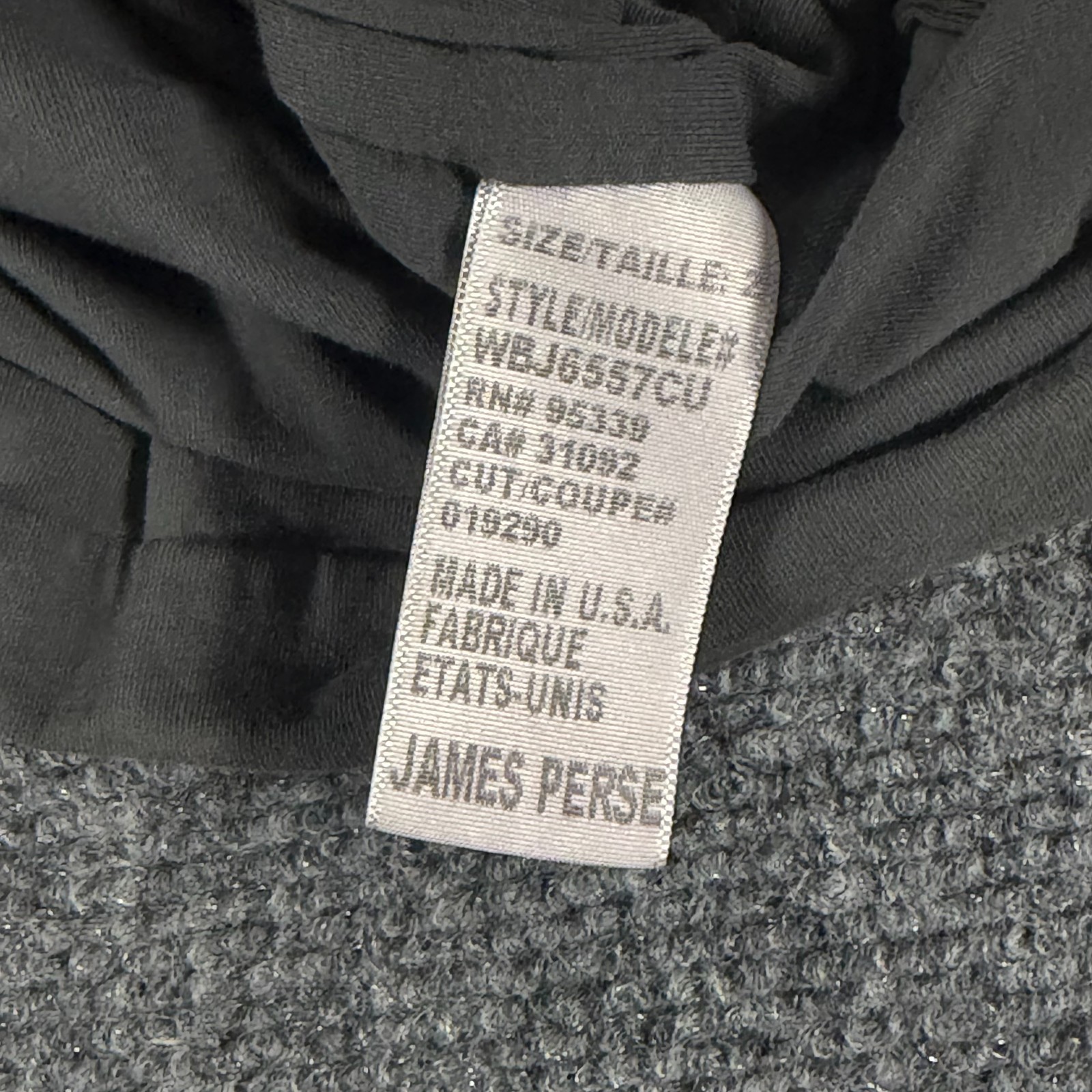 James Perse Bodycon / Ruched Midi Dress Sleeveless V-Neck Gray Size 2 USA Made