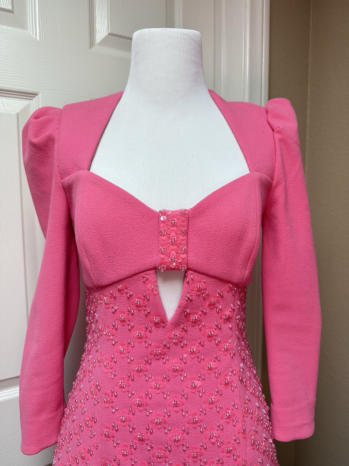 NEW REBECCA VALLANCE Marie Embellished Crêpe Minidress DRESS SIZE US 2 UK 6