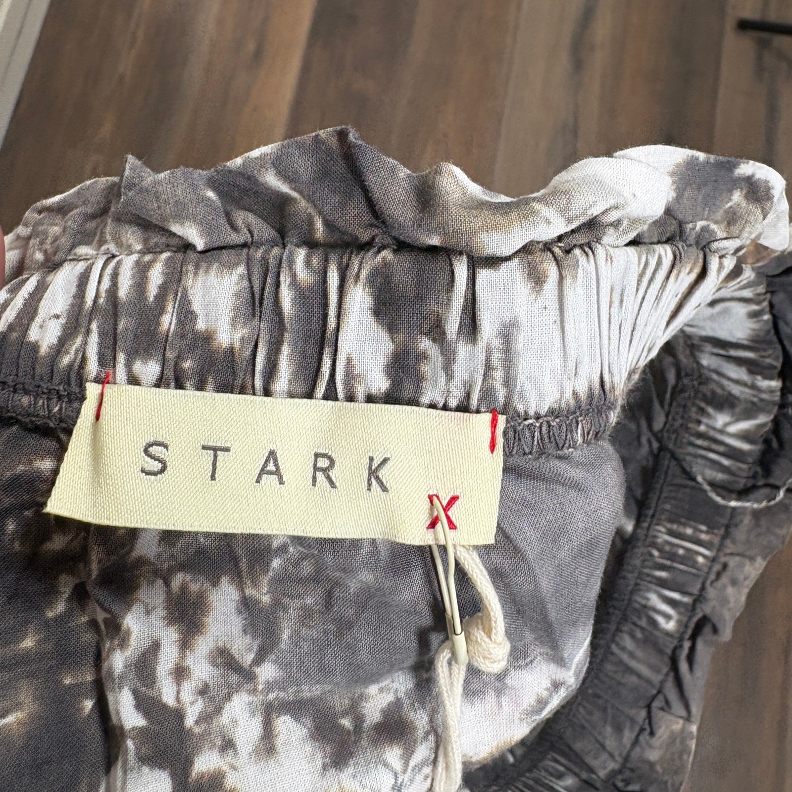 Stark X Small Florance Tie Dye Strapless Dress Gray Cotton Cut Out Asymmetrical