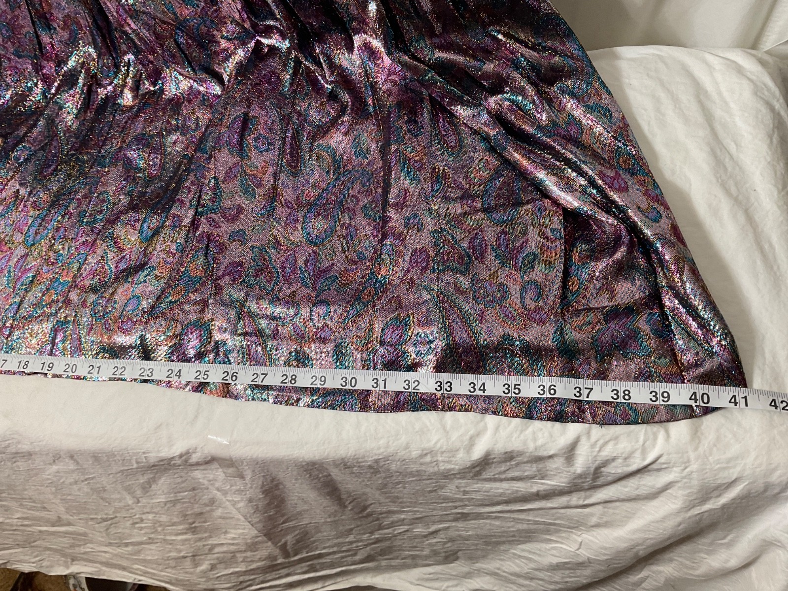 VTG Custom Made Velvet Tinsel Metallic Long Dress Lined
