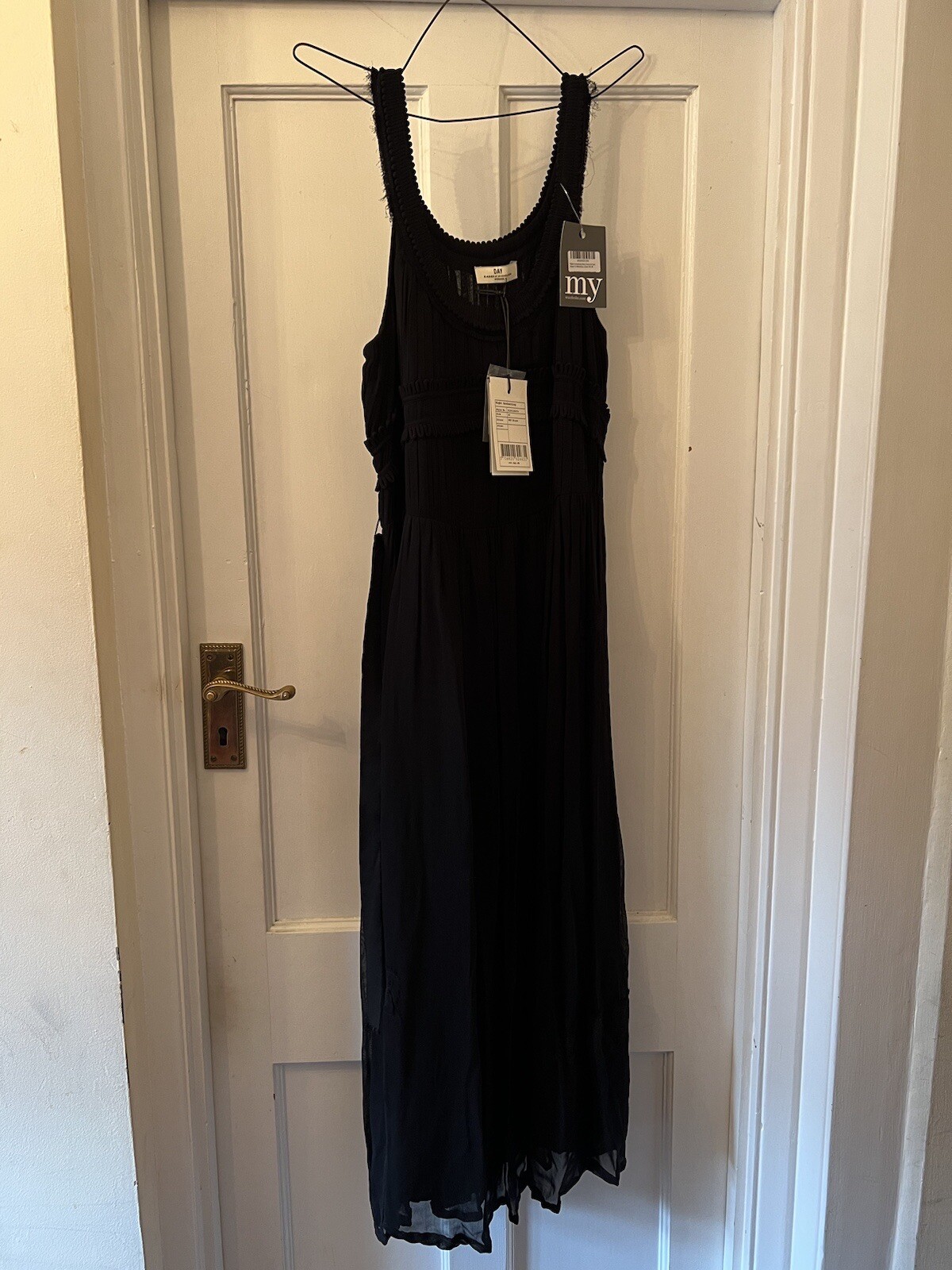 New Day Birger Et Mikkelsen Black Silky Cinderella Sleeveless Dress,40/UK 12