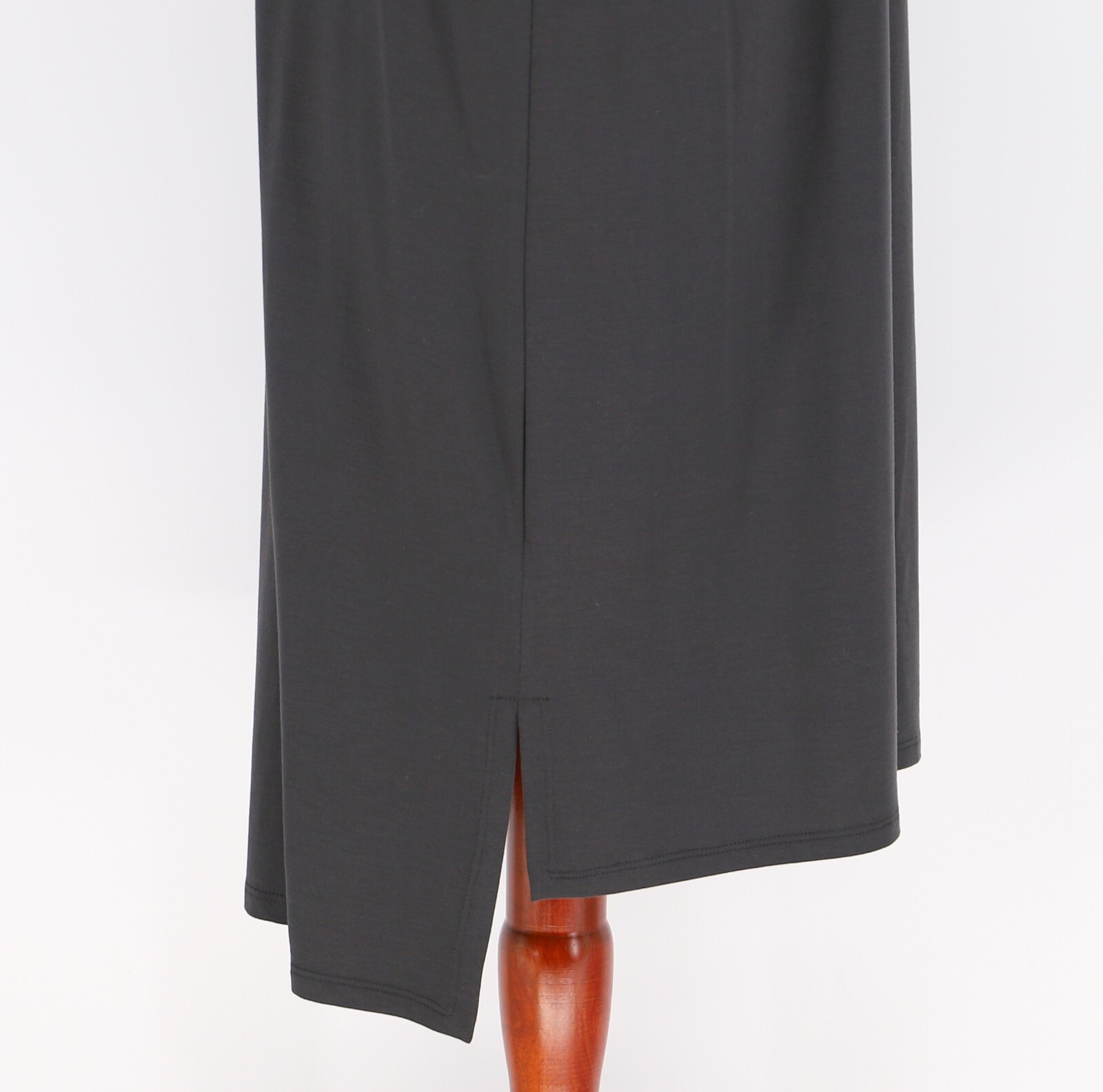 EILEEN FISHER Tencel High-Low Tunic Dress Dark Gray Charcoal Half-Sleeves Size L