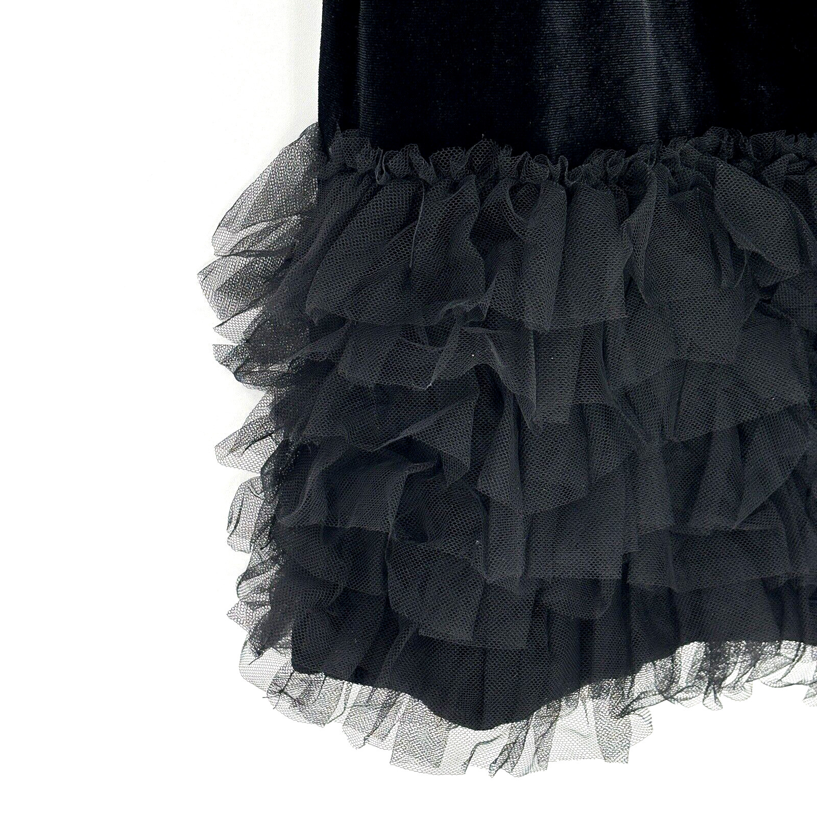 NWT Lulus Lavish Objective Black Velvet Mock Neck Ruffled Mini Dress Size M