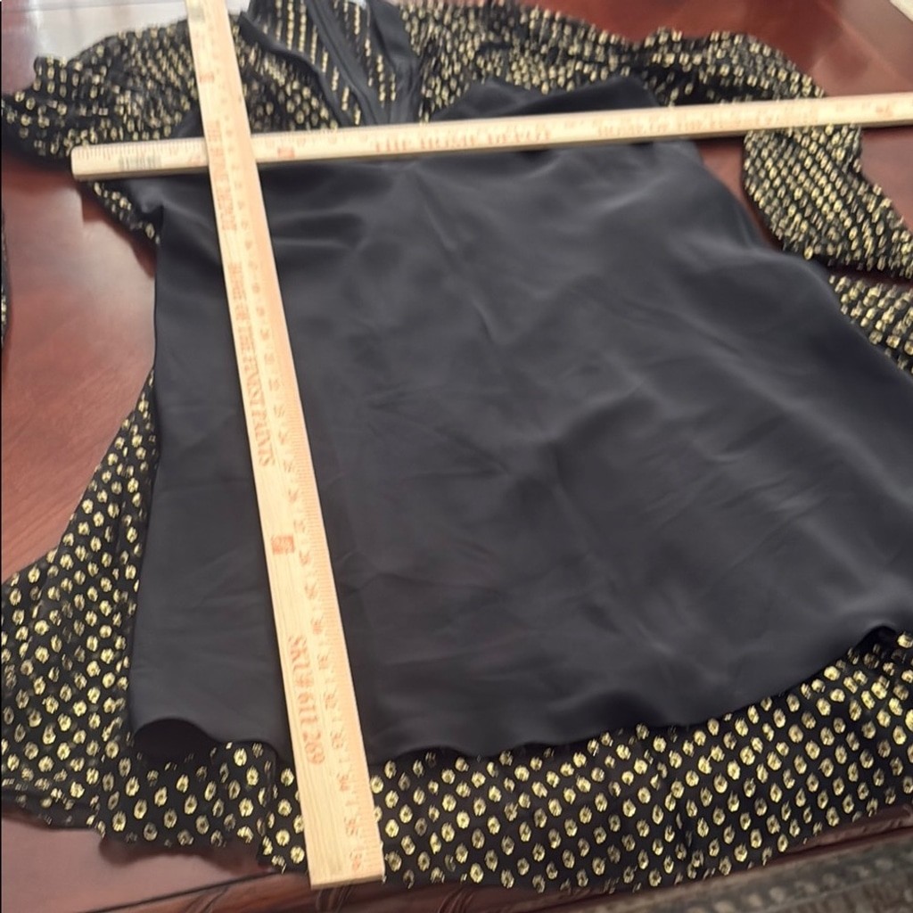RED Valentino Black and Gold Bishop Sleeve cocktail dress pussybow
