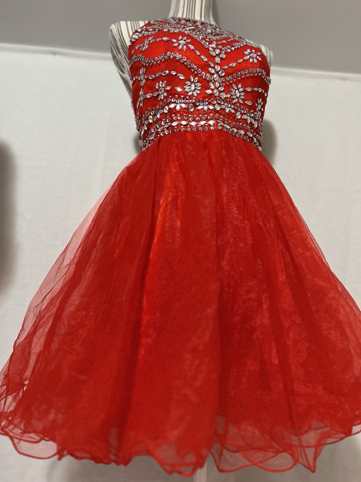 Prom Princes Party Rhinestones Mini Dress Sz S 4 Cocktail Babydoll NWT Gala #3