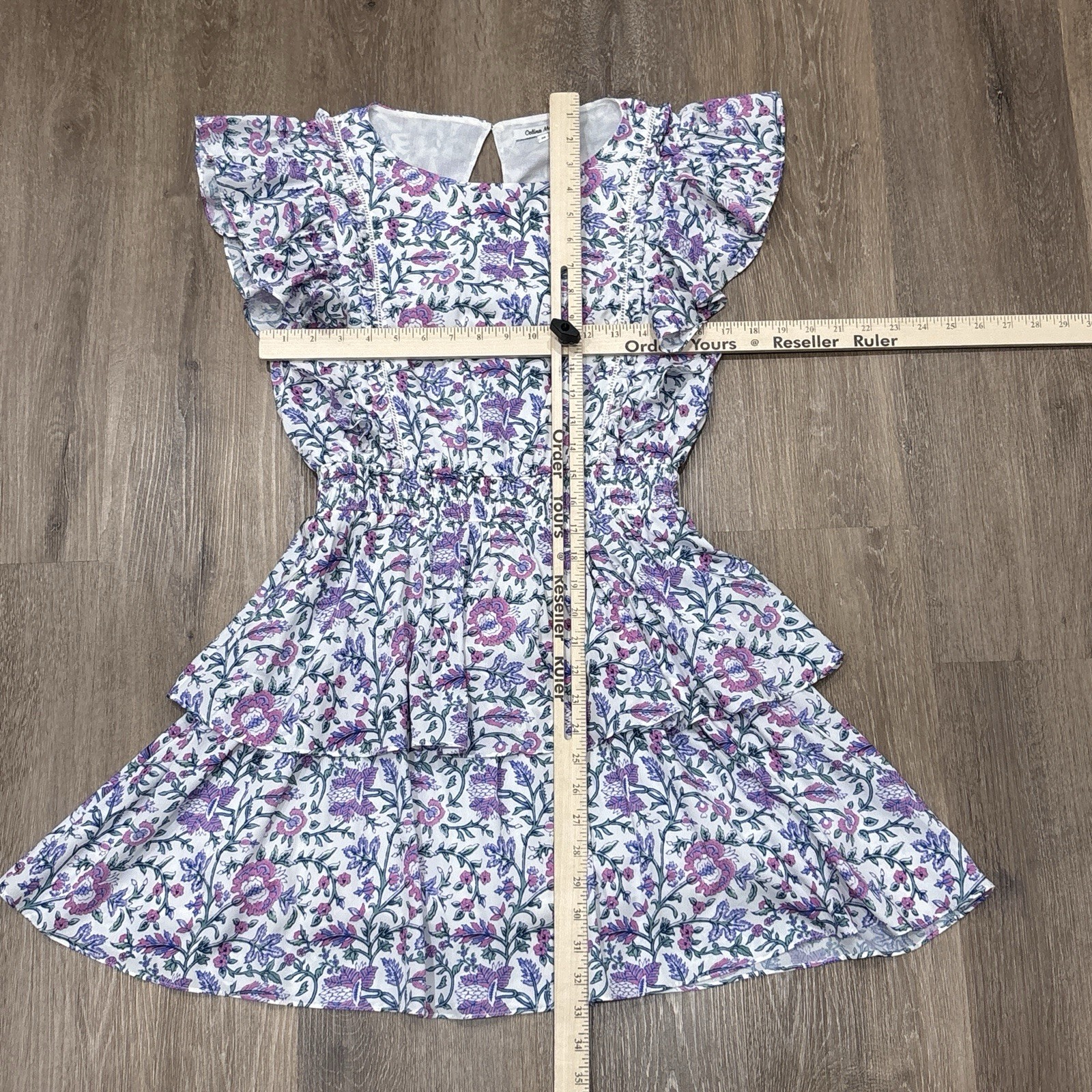 Celina Moon Dress Medium Purple Floral Boho Ruffle Tiered Cottagecore Coquette