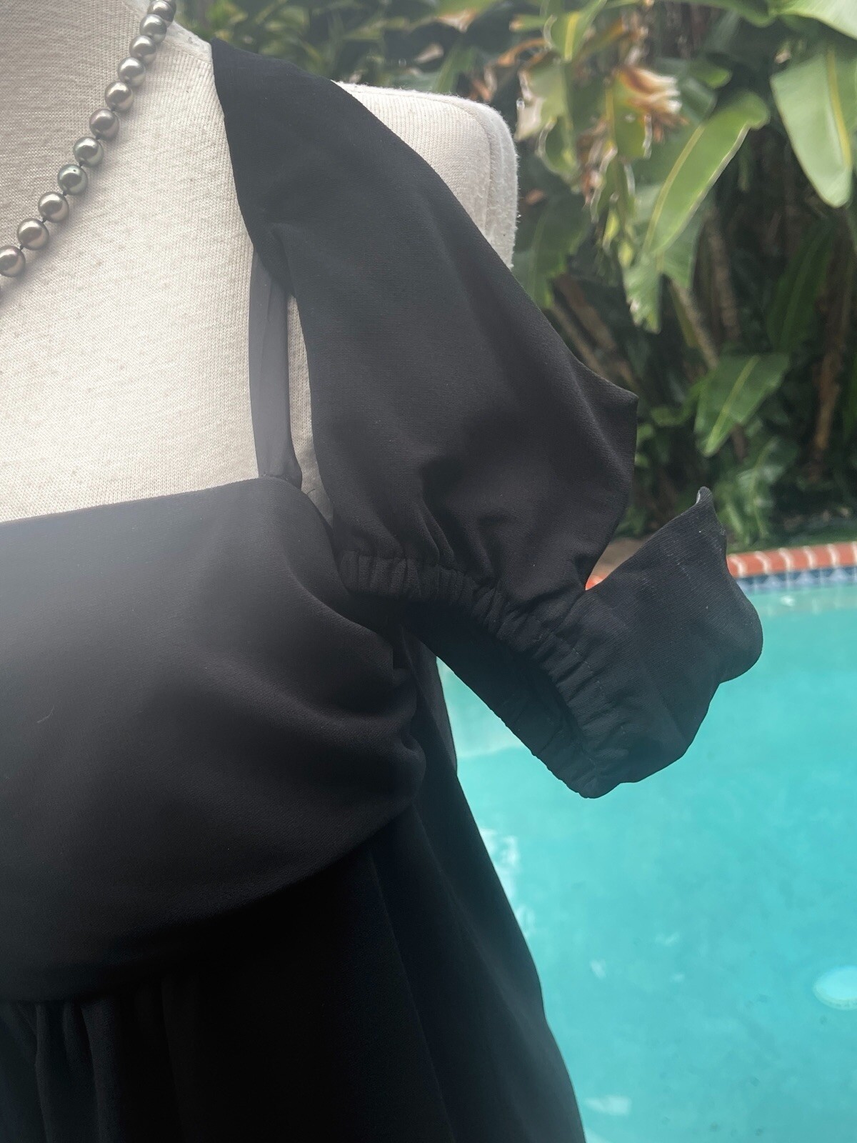 Chanel Evening Dress Pull-Up Off-Shoulder Sleeve Little Blk Dress FR36 S 4 LBD