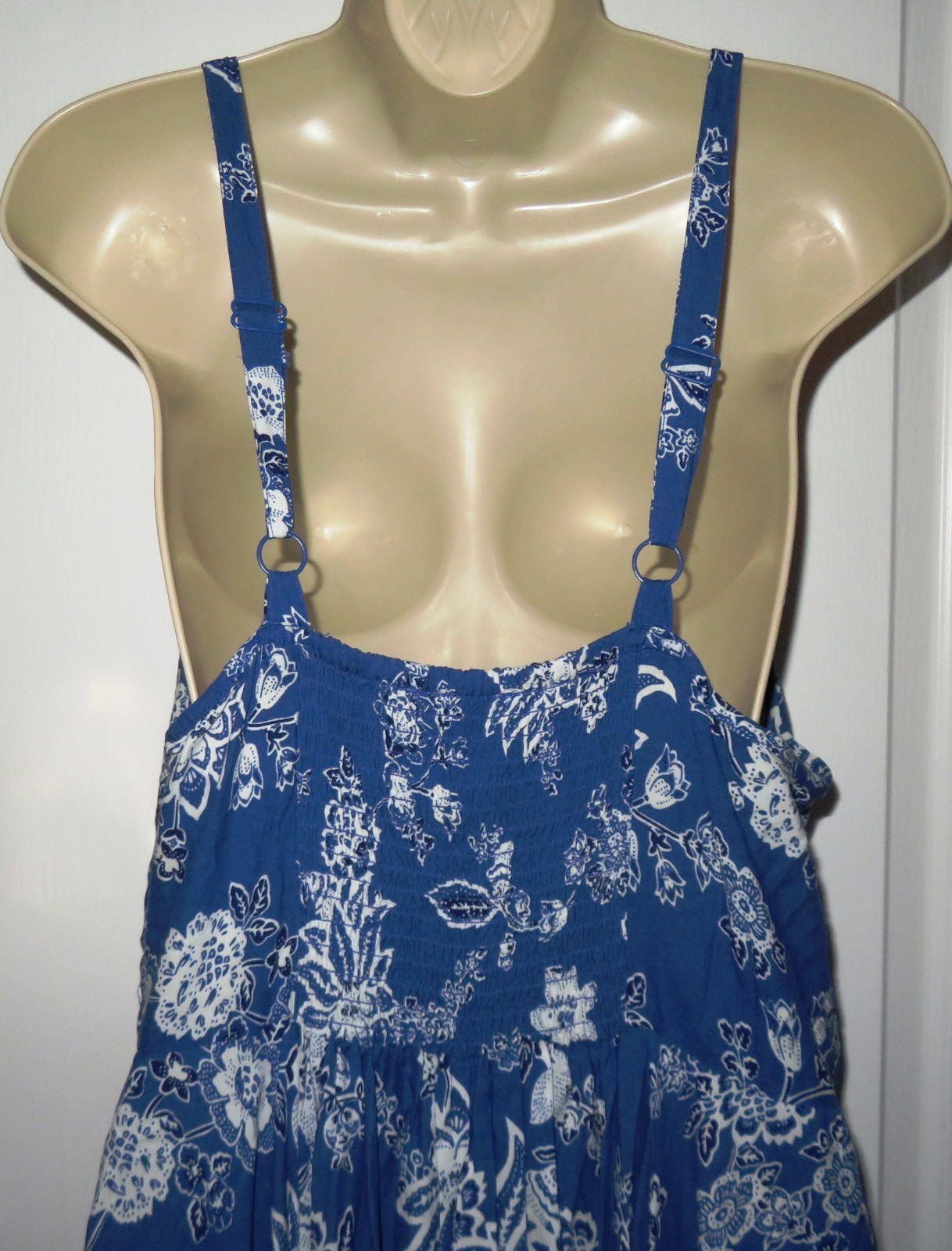 Yours Clothing Blue Floral Strappy Cami Hanky Hem Maxi Sun Dress Plus Size UK 20