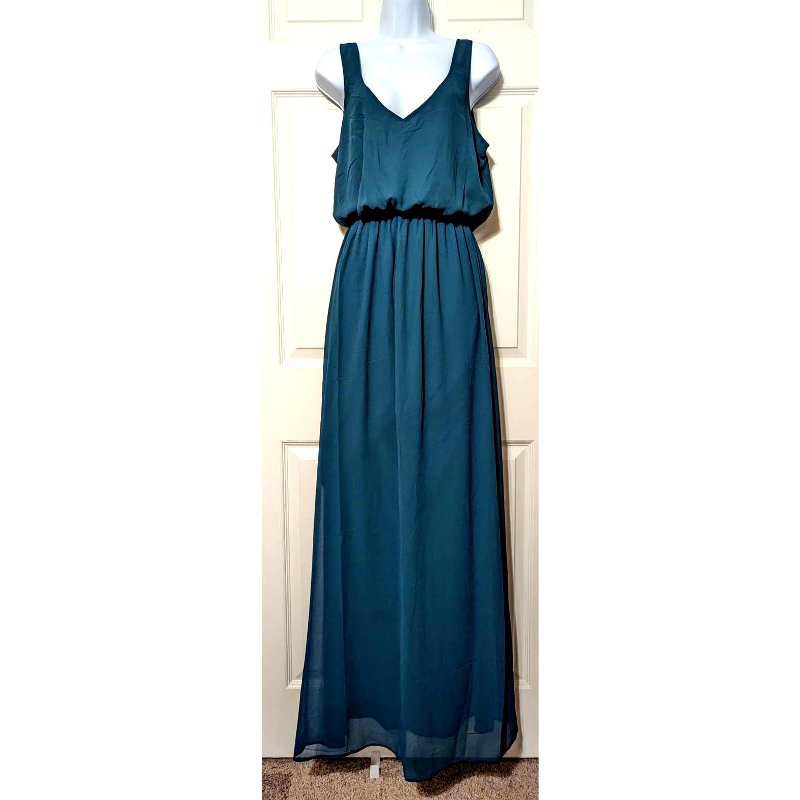 Show Me Your Mumu Kendall Chiffon Maxi Dress Medium, Deep Jade Dark Green Formal