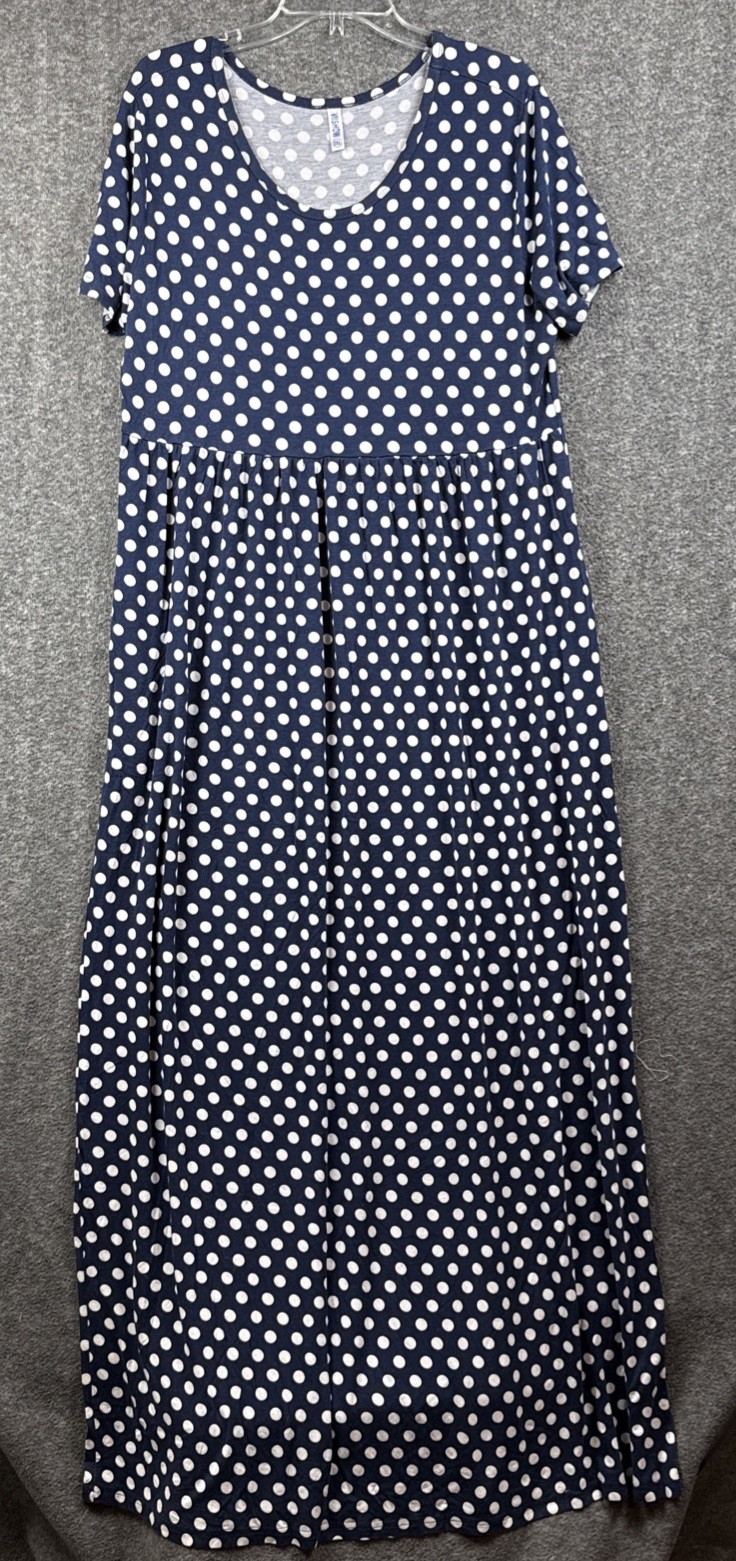 Viishow Womens Dress Polka Dots 1/4 Sleeve Long 3XL Blue