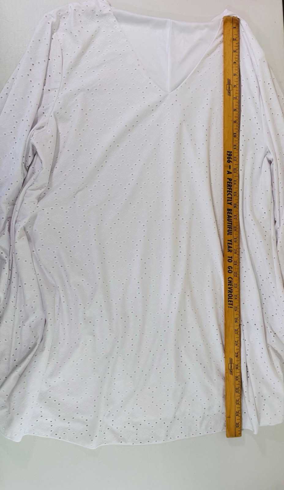 Women’s Plus White Lined Eyelet Lace Dress Sz 2XL SHEIN CURVE Bishop Sleeve