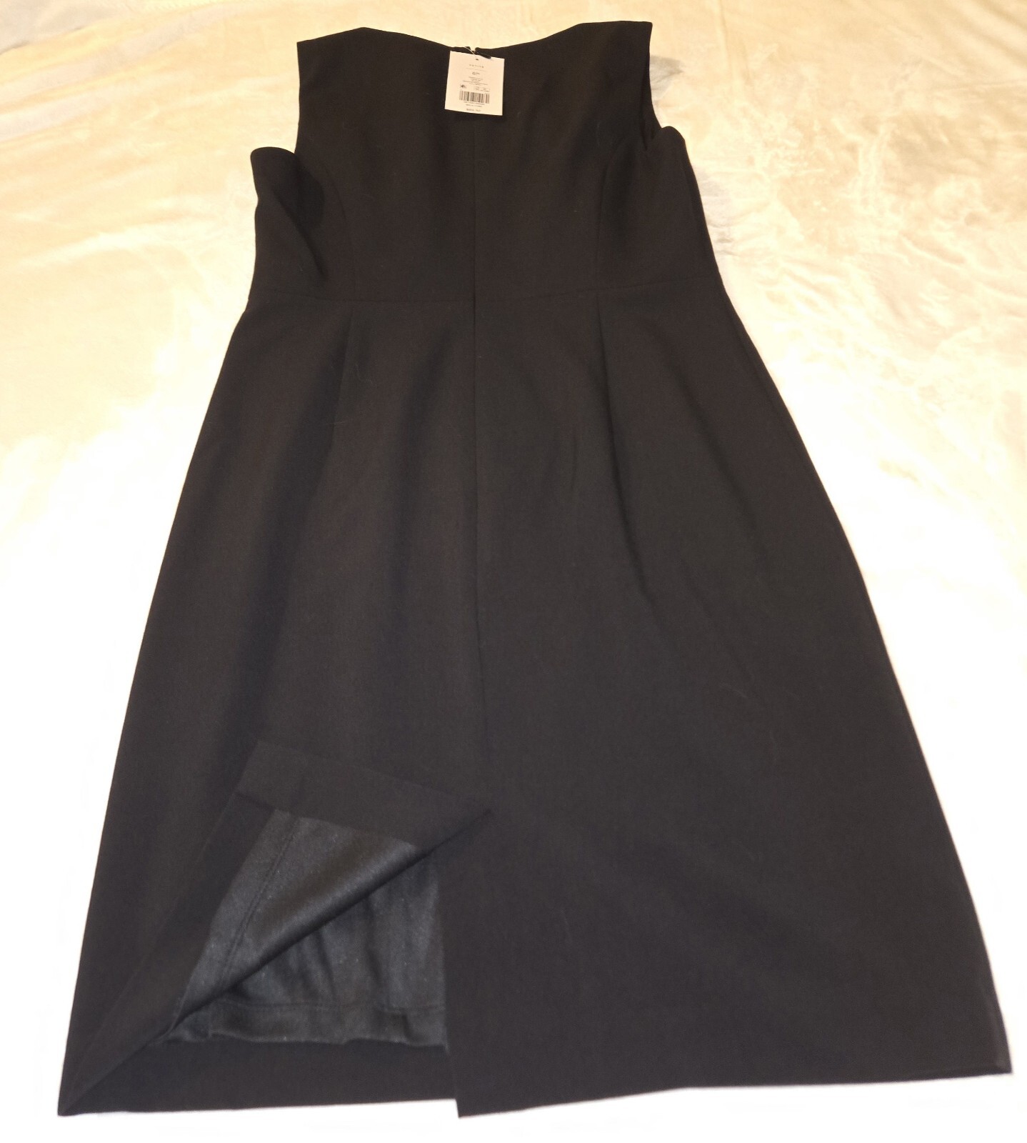 The Limited Black Sleevless Pleated Back Slit Dress 6P