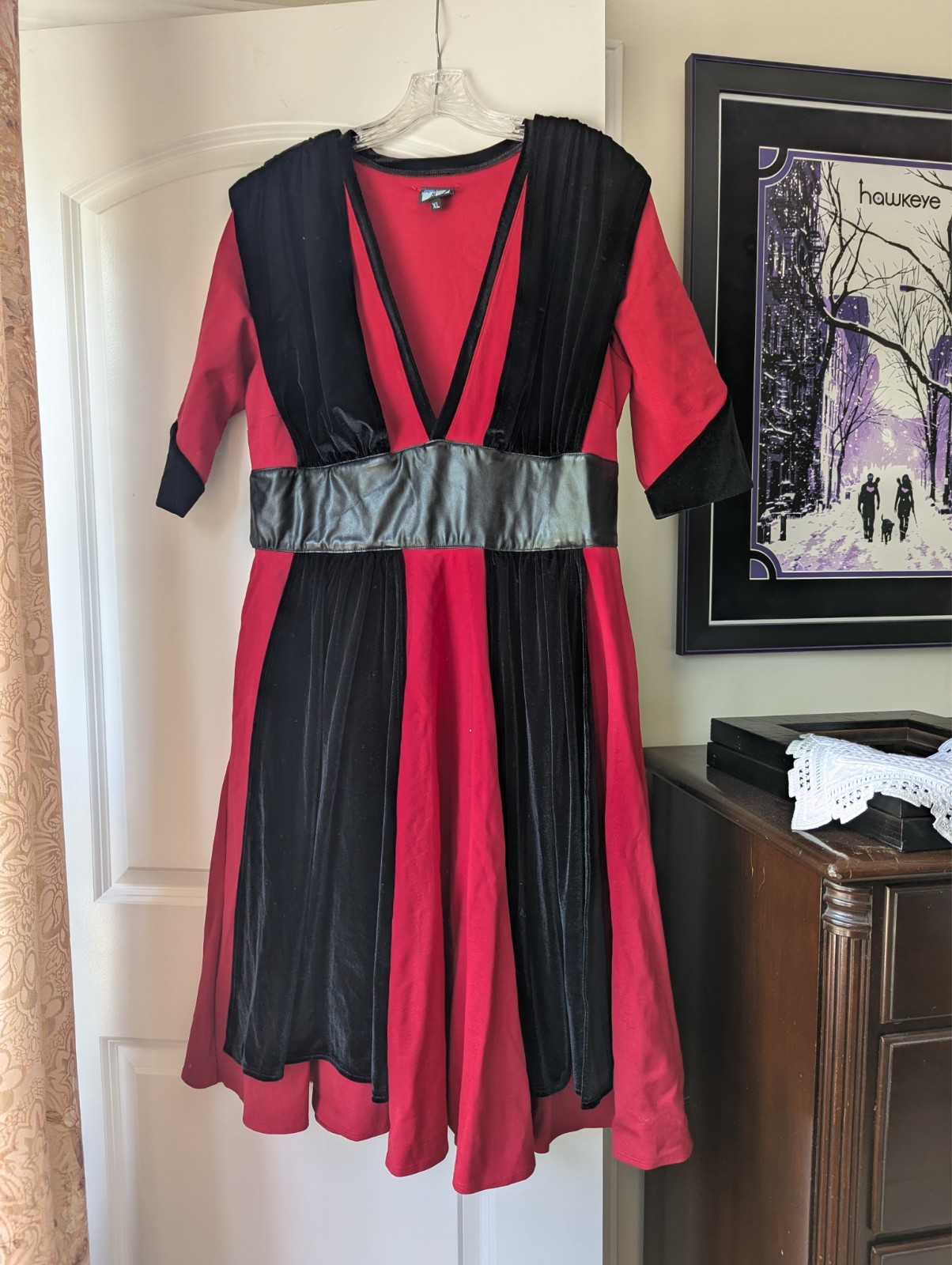 XL Elhoffer Design Red Black Velvet Galactic Decoy Star Wars Dress SDCC