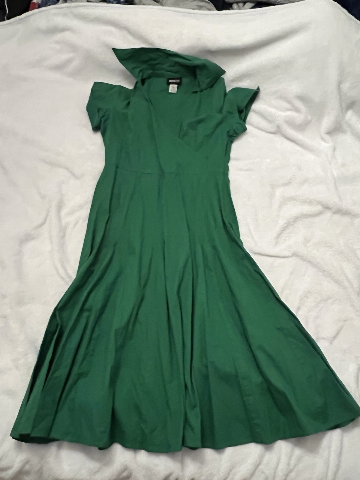 Metrostyle Size 8 Basketweave Dress Women’s Green Cap Sleeve Business Career