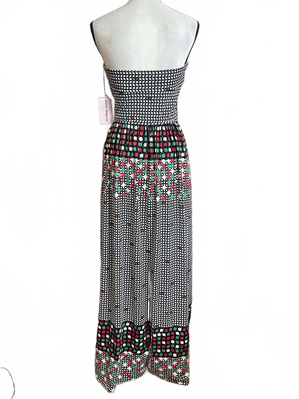 Adele Simpson vintage stunning maxi dress with shawl/scarf sz 8
