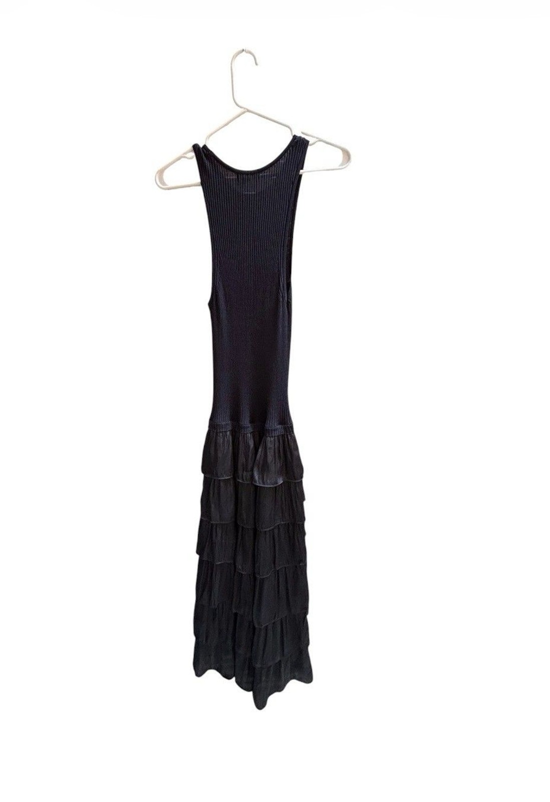 Anthropologie Current Air Charcoal Tiered Midi Boho Dress in Size M
