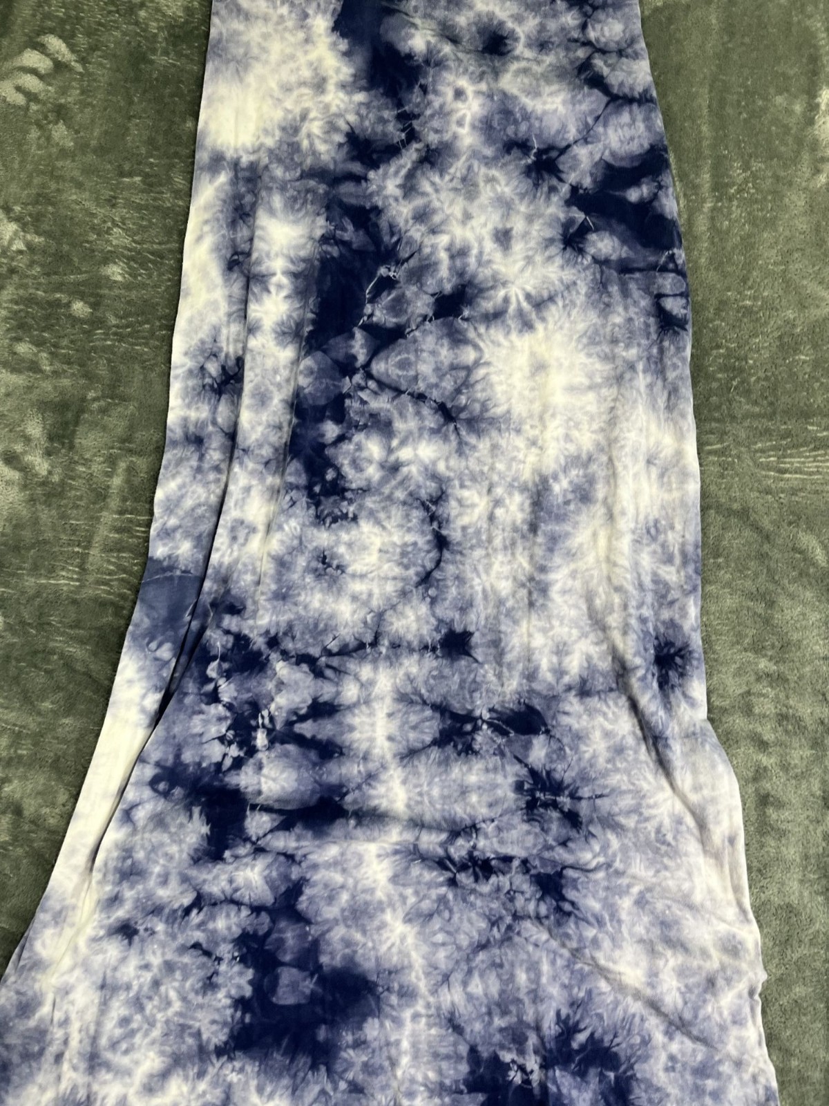 LuLaRoe Womens Blue & White Tie-Dye Short Sleeve Maxi Dress S