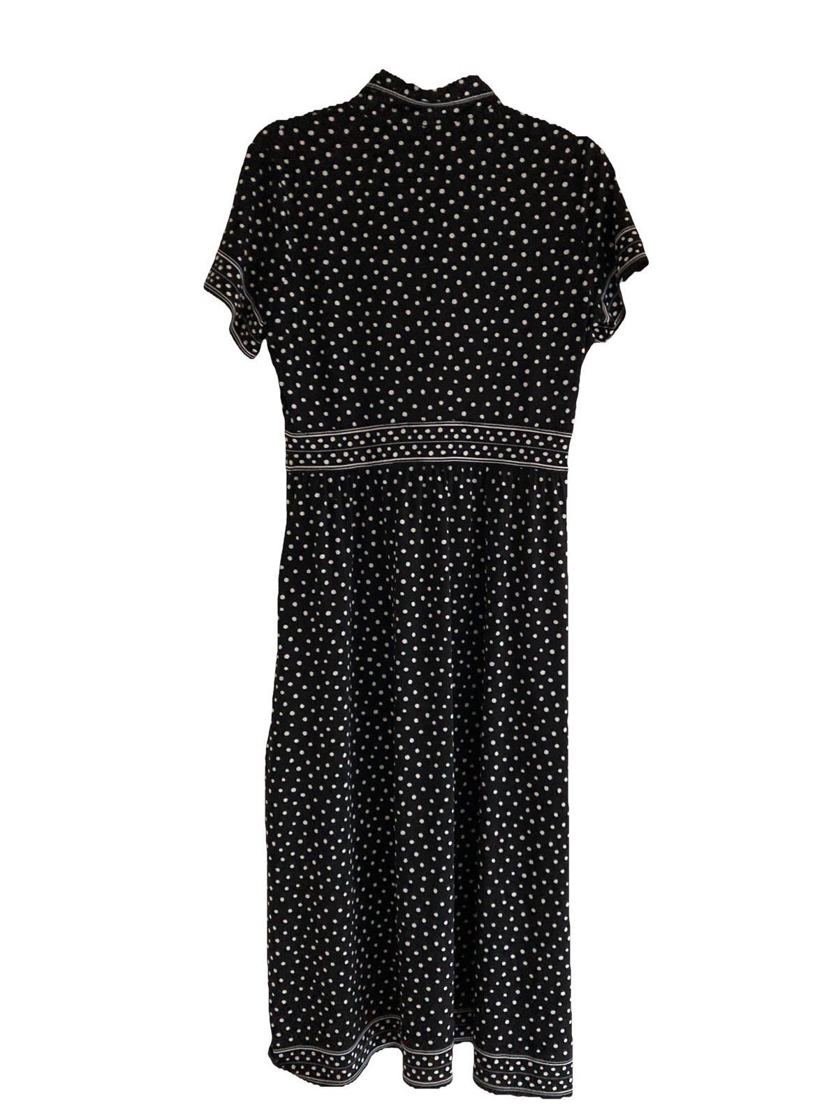 Max Studio Polka For Dress Fit Flare Pockets Size Small Chest 36” Midi