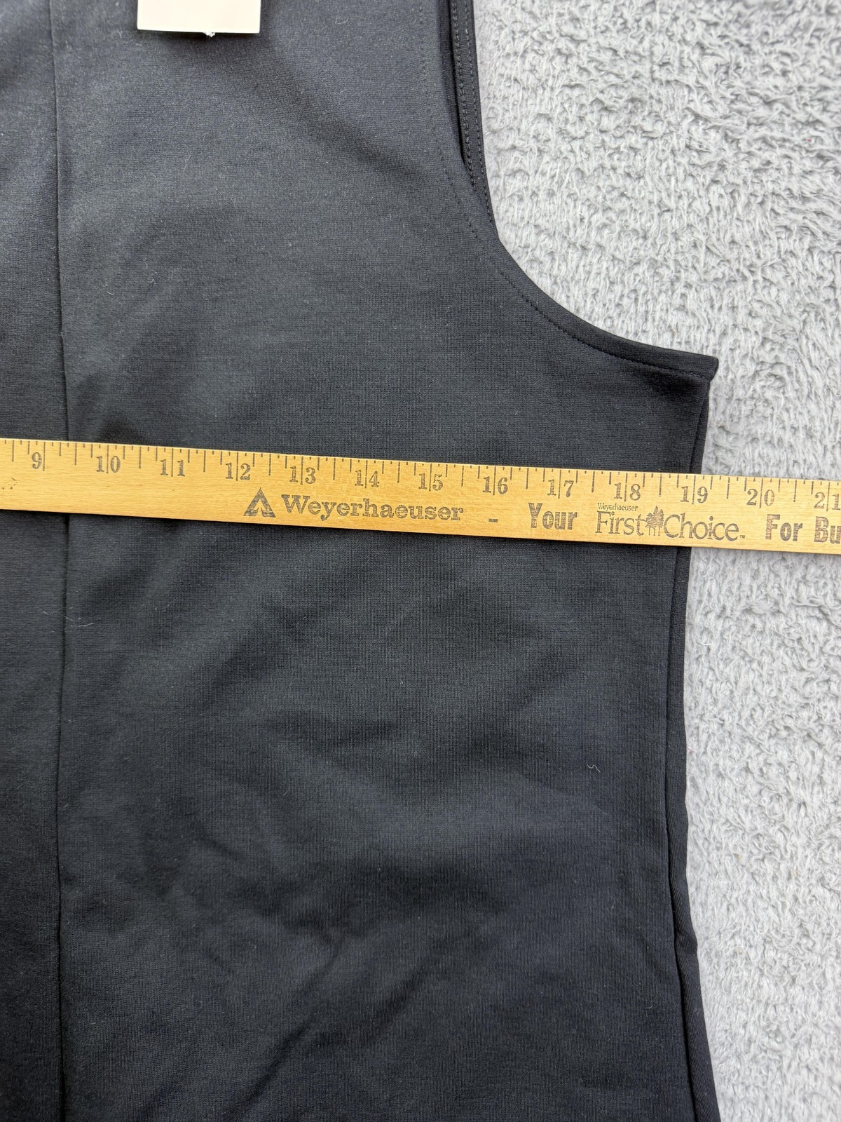 A New Day Dress Womens Large Black Sleeveless Tank Flare Hem Mini Soft Stretch