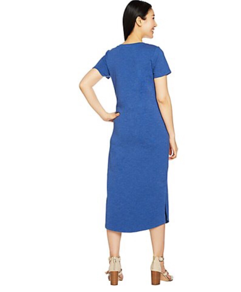 C. Wonder Petite Essentials Slub Knit Midi Dress Black P2XS A289779