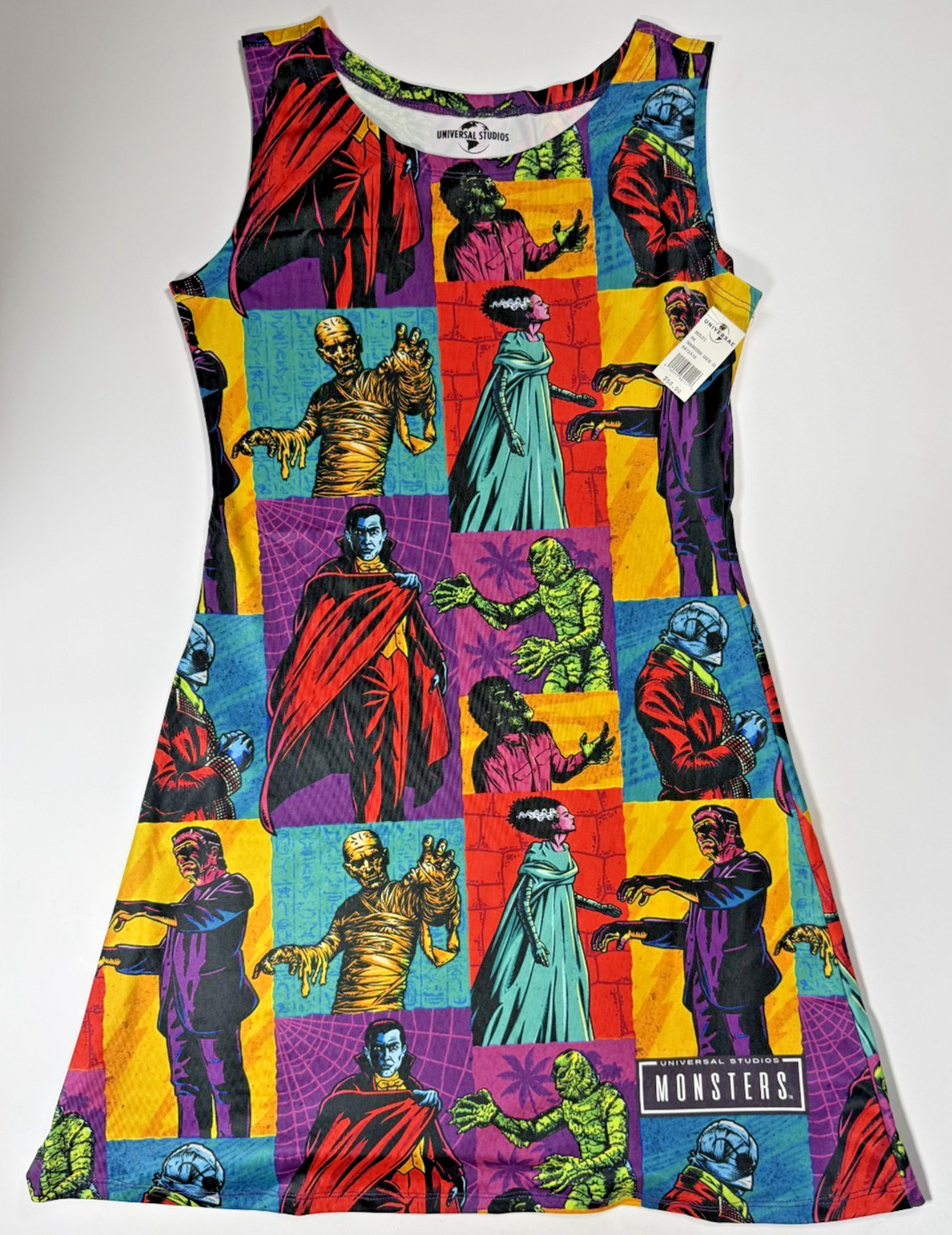 NWT Universal Monsters Dress Women’s Size S Horror Mini Dress